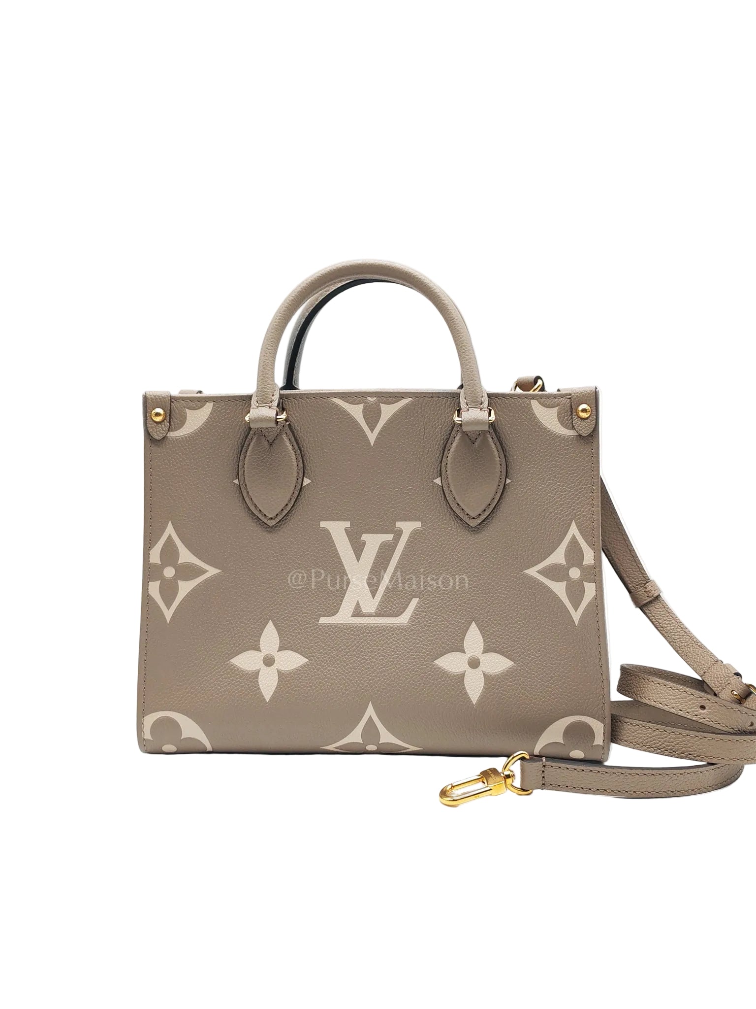 On The Go PM (OTG) in Tourterelle Creme in Monogram Empreinte Leather (Date Code: TR0241) | Purse Maison Luxury Bags Shop