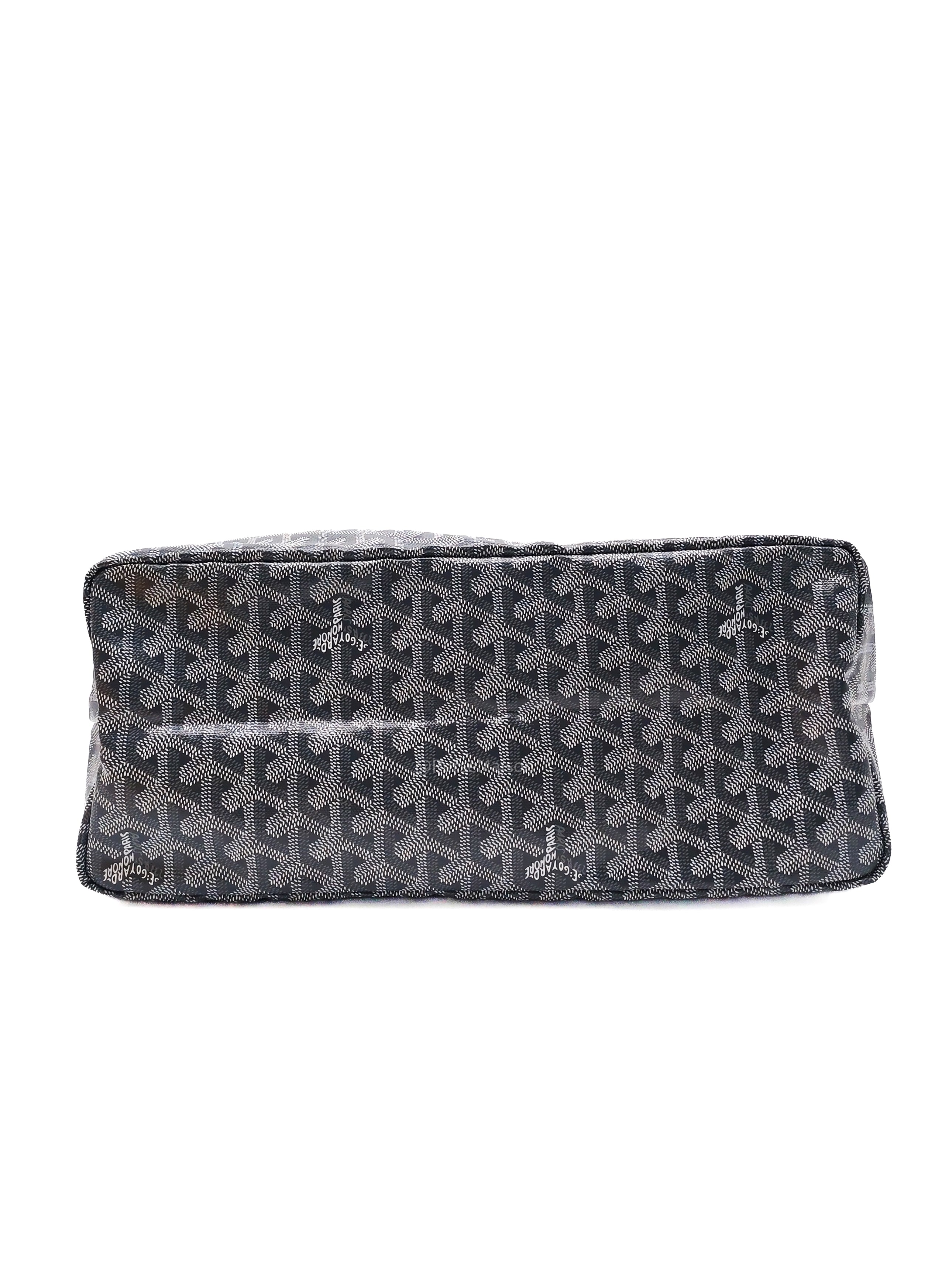 Goyard Saint Louis PM Tote Bag in Gris/Grey Goyardine Canvas with Croc Universel Clip Charm