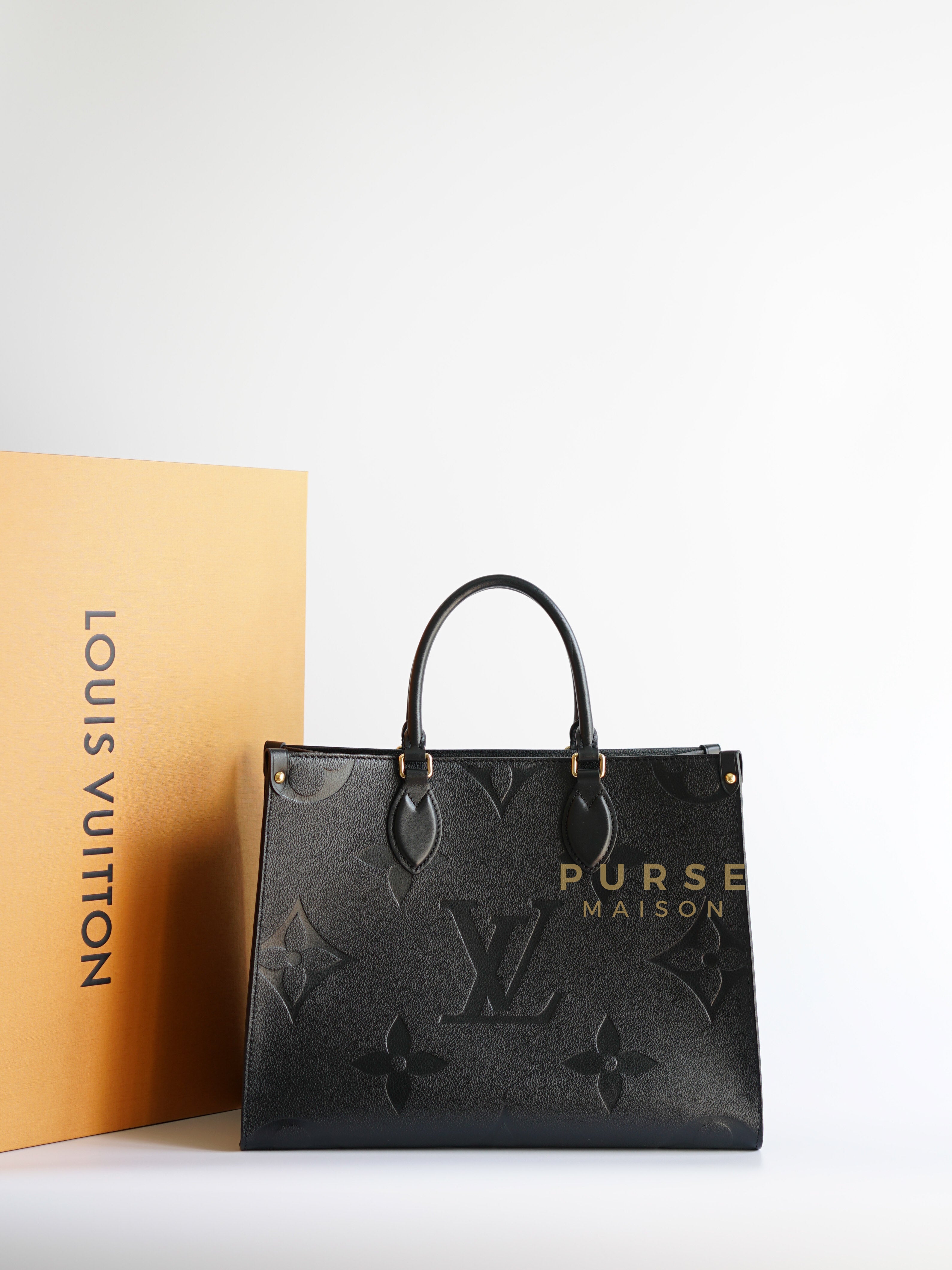 OnTheGo MM in Noir Monogram Empreinte Canvas (Microchip) | Purse Maison Luxury Bags Shop
