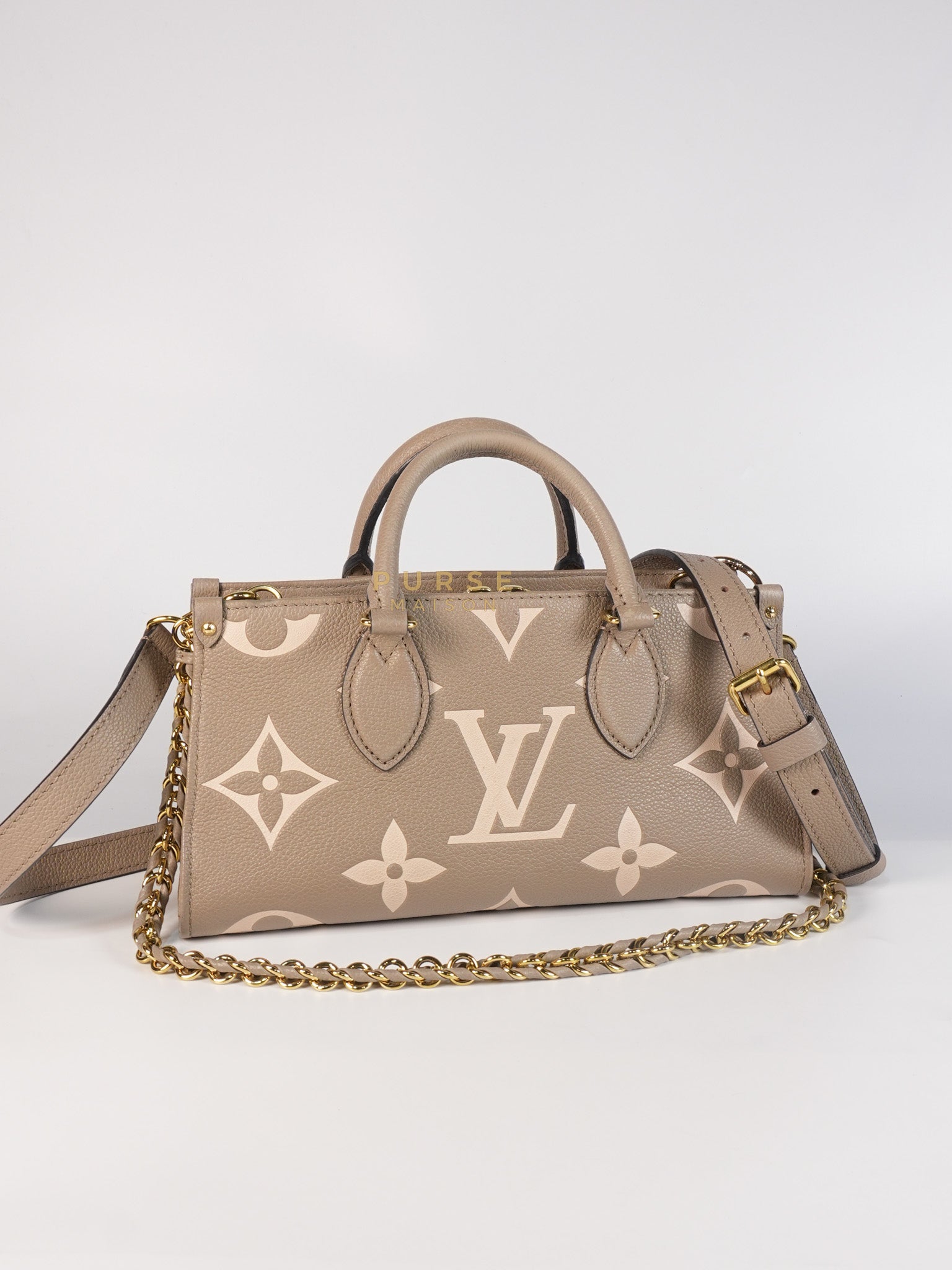 OnTheGo (OTG) East West Bi-color Empriente Leather (Microchip) | Purse Maison Luxury Bags Shop