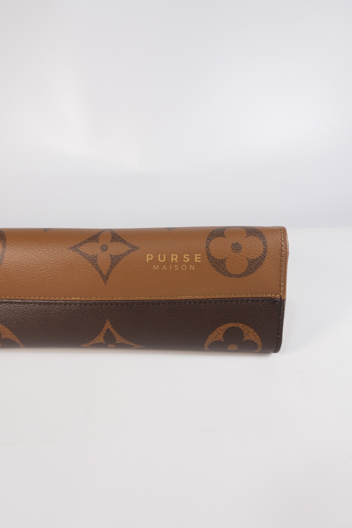 OnTheGo (OTG) East West in Reverse Monogram Canvas & Gold Hardware Microchip | Purse Maison Luxury Bags Shop