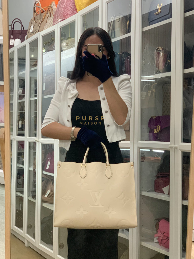 OnTheGo (OTG) GM Creme Empreinte Leather (Date Code: DU1210) | Purse Maison Luxury Bags Shop