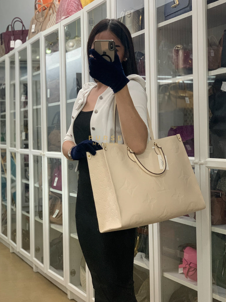 OnTheGo (OTG) GM Creme Empreinte Leather (Date Code: DU1210) | Purse Maison Luxury Bags Shop