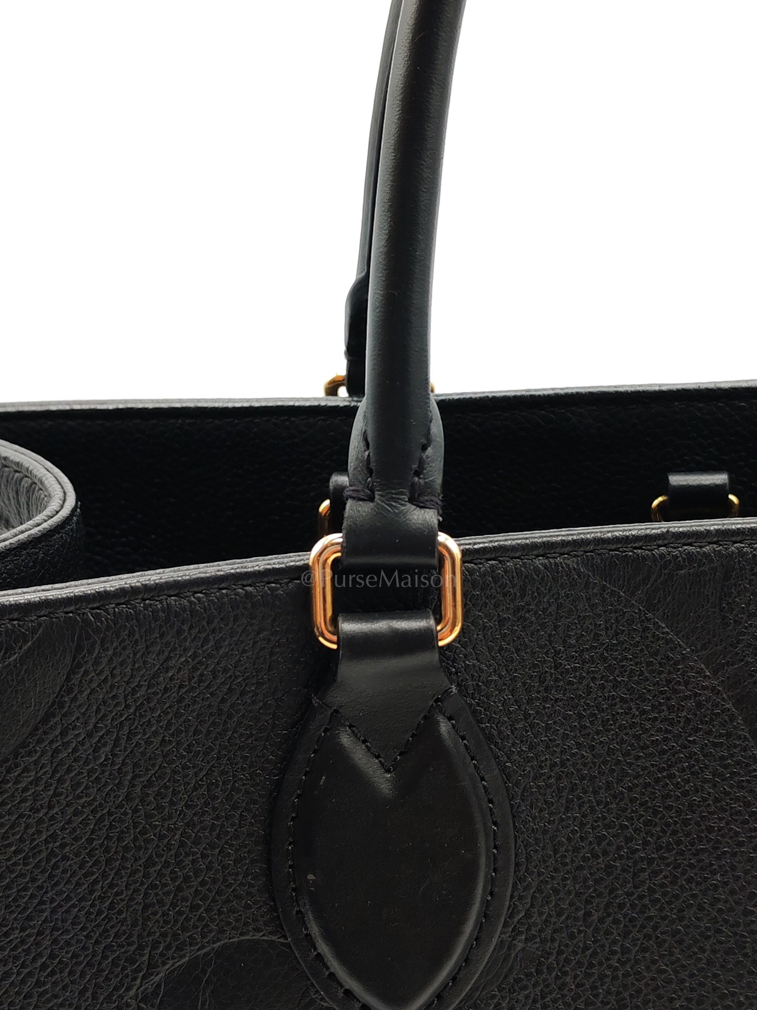 OnTheGo (OTG) MM in Black Empreinte Leather Tote Bag (Microchip) | Purse Maison Luxury Bags Shop