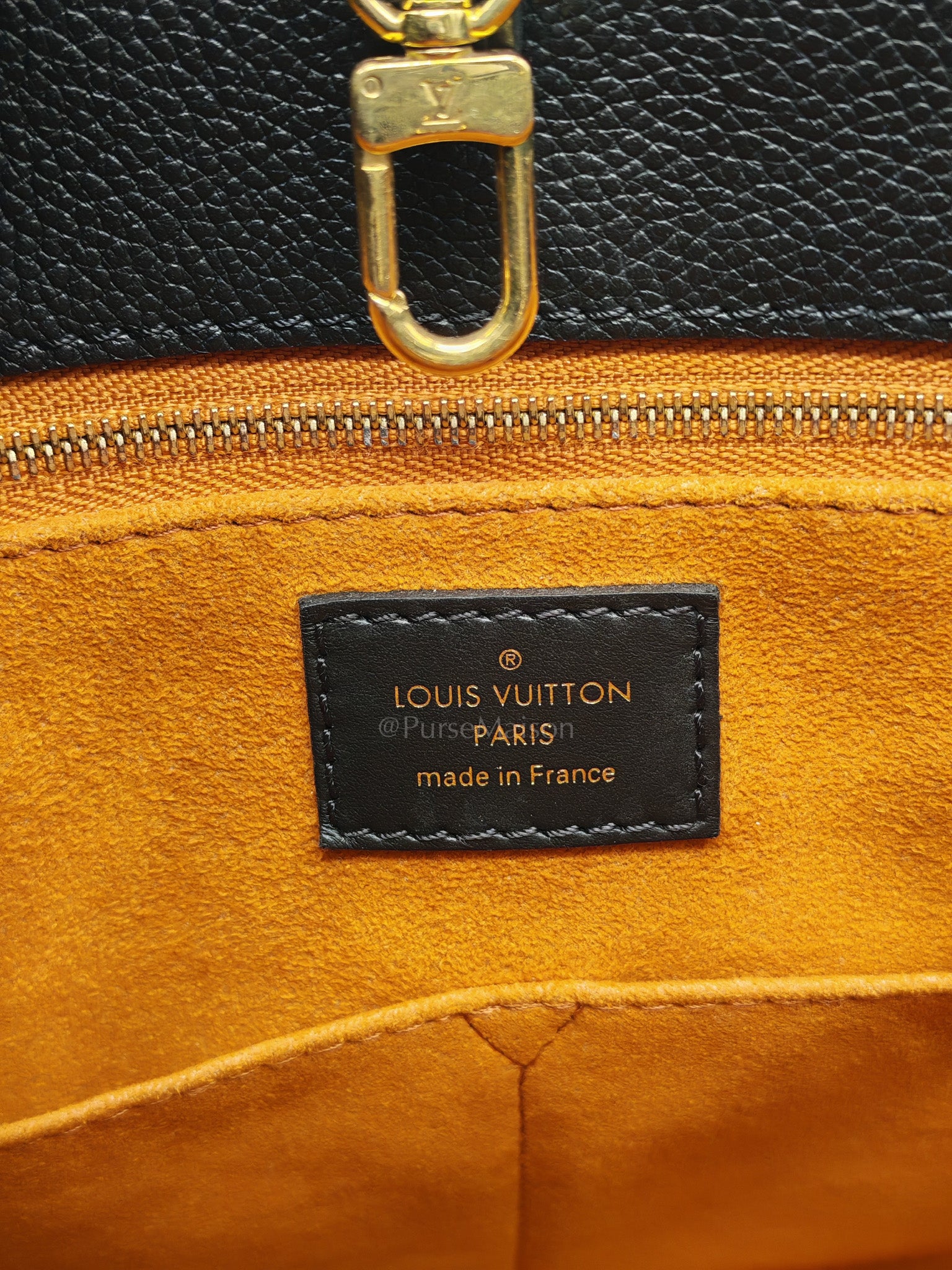 OnTheGo (OTG) MM in Black Empreinte Leather Tote Bag (Microchip) | Purse Maison Luxury Bags Shop