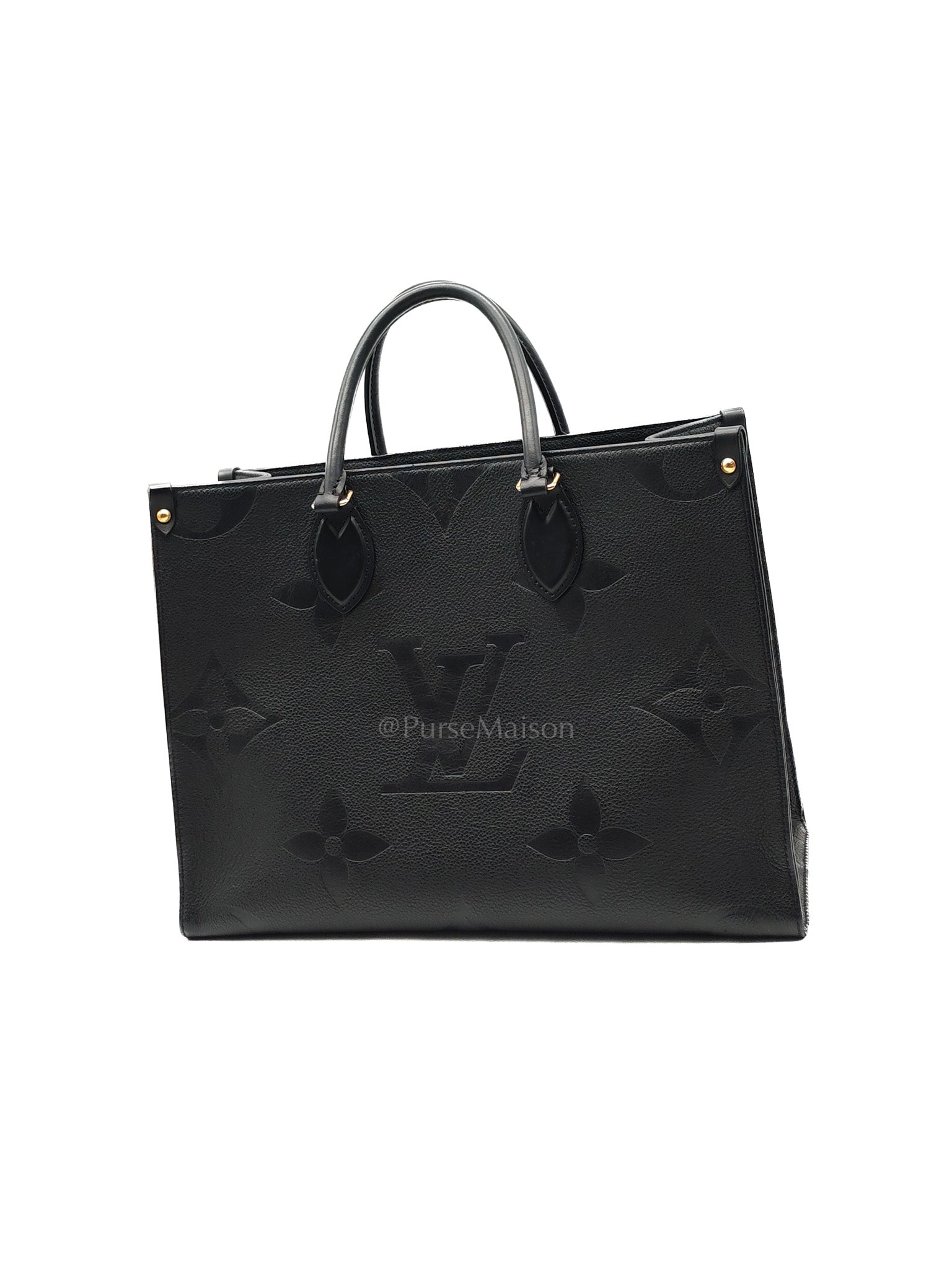 OnTheGo (OTG) MM in Black Empreinte Leather Tote Bag (Microchip) | Purse Maison Luxury Bags Shop