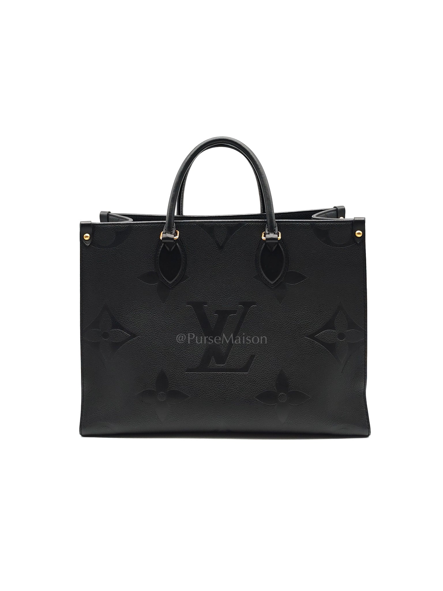 OnTheGo (OTG) MM in Black Empreinte Leather Tote Bag (Microchip) | Purse Maison Luxury Bags Shop
