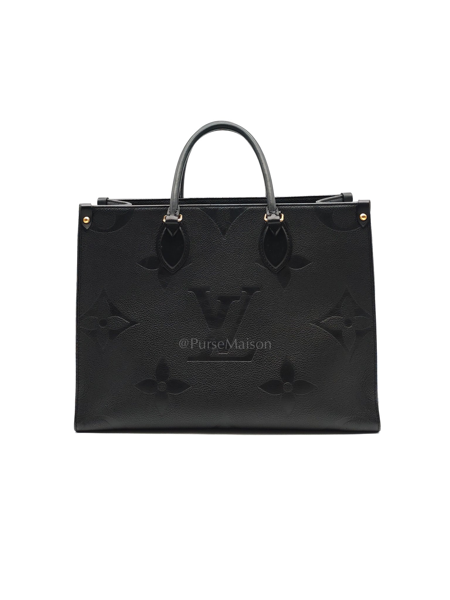 OnTheGo (OTG) MM in Black Empreinte Leather Tote Bag (Microchip) | Purse Maison Luxury Bags Shop