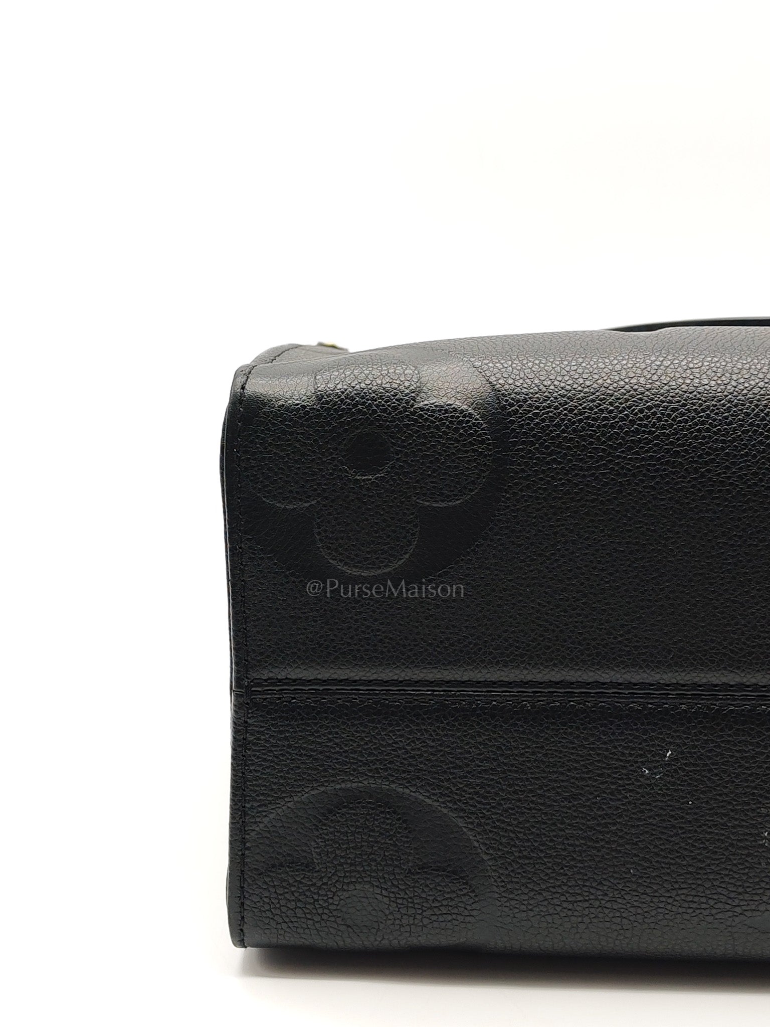 OnTheGo (OTG) MM in Black Monogram Empreinte Leather & Gold Hardware Microchip | Purse Maison Luxury Bags Shop