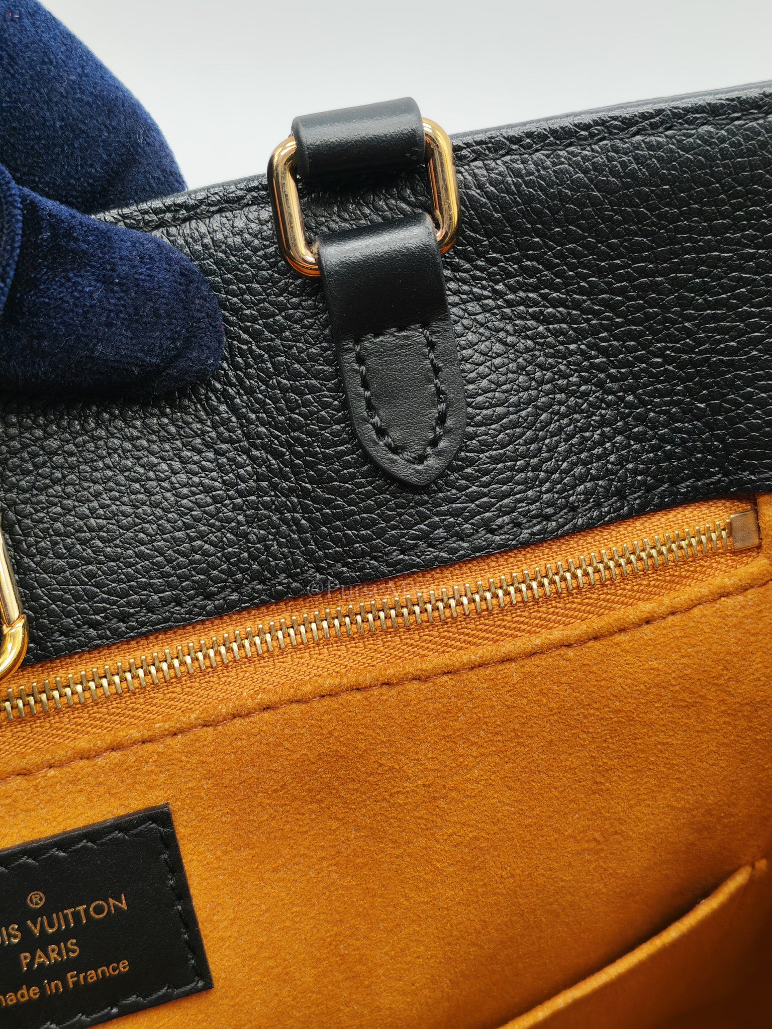 OnTheGo (OTG) MM in Black Monogram Empreinte Leather & Gold Hardware Microchip | Purse Maison Luxury Bags Shop