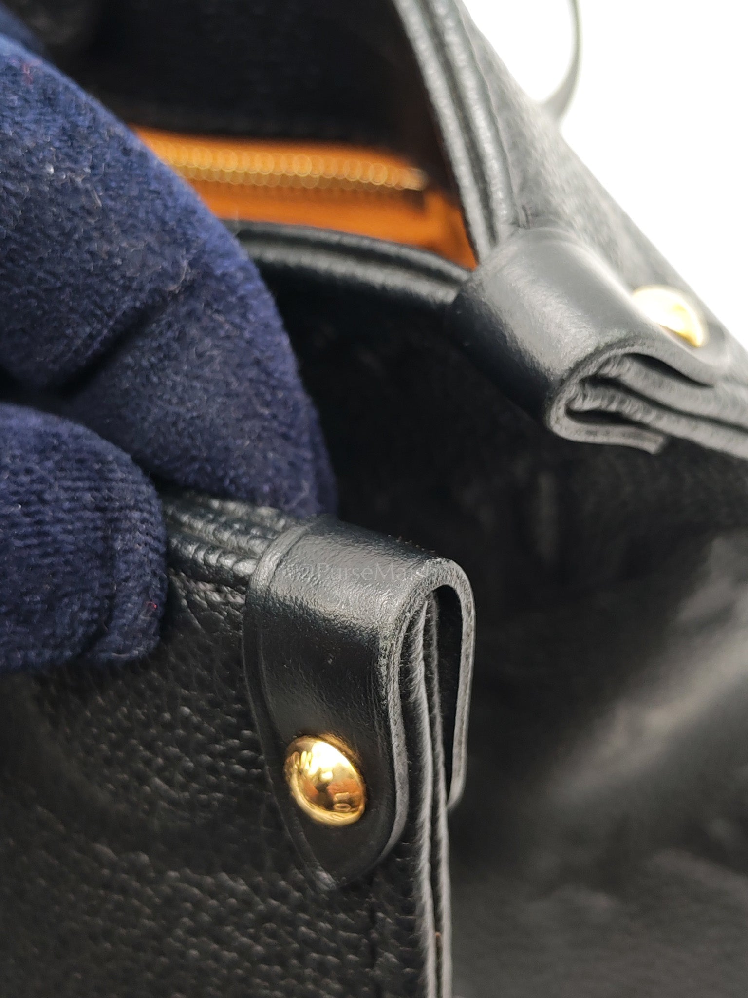 OnTheGo (OTG) MM in Black Monogram Empreinte Leather & Gold Hardware Microchip | Purse Maison Luxury Bags Shop