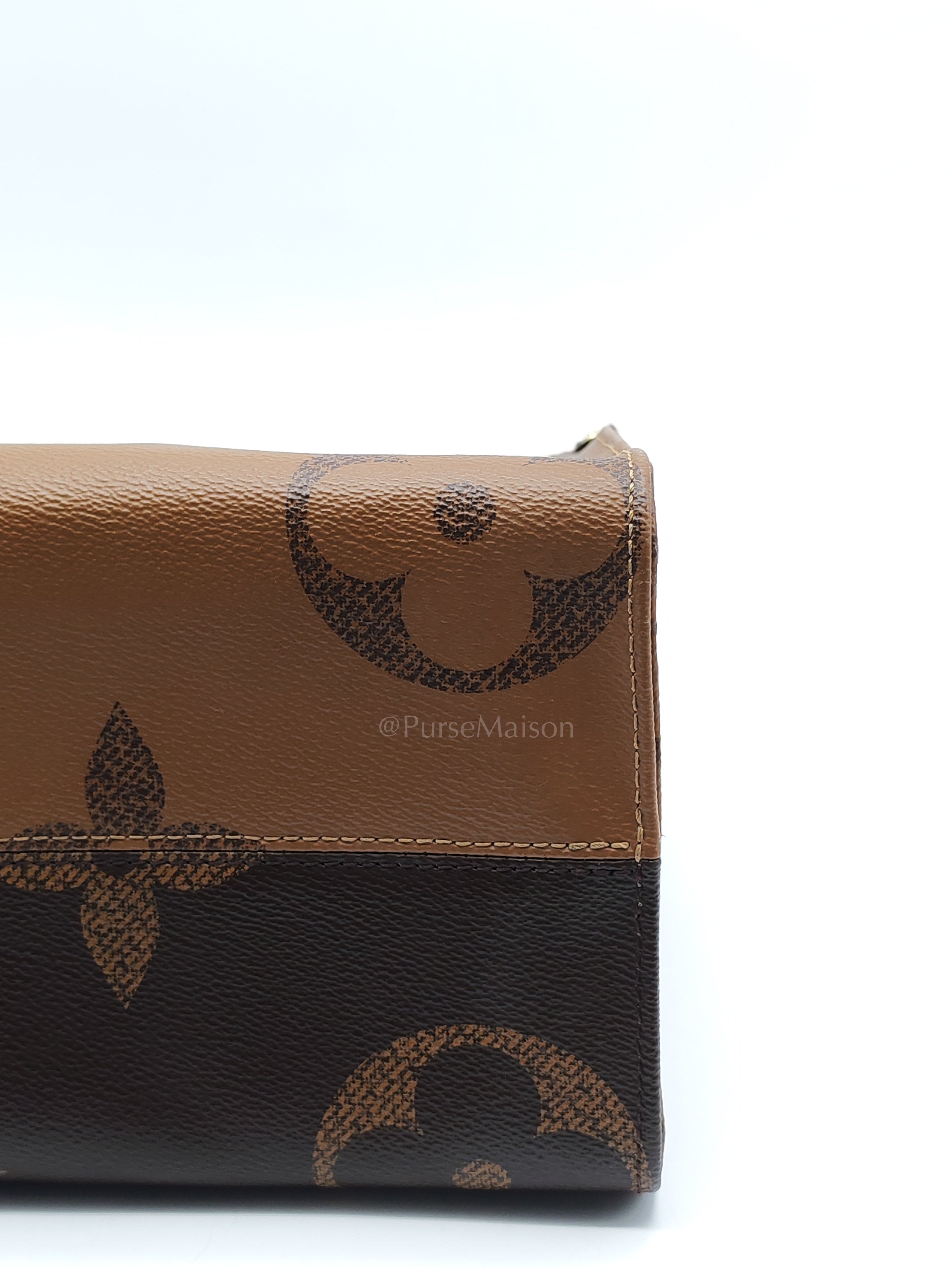 OnTheGo (OTG) MM in Reverse Monogram Canvas and Gold Hardware Microchip | Purse Maison Luxury Bags Shop
