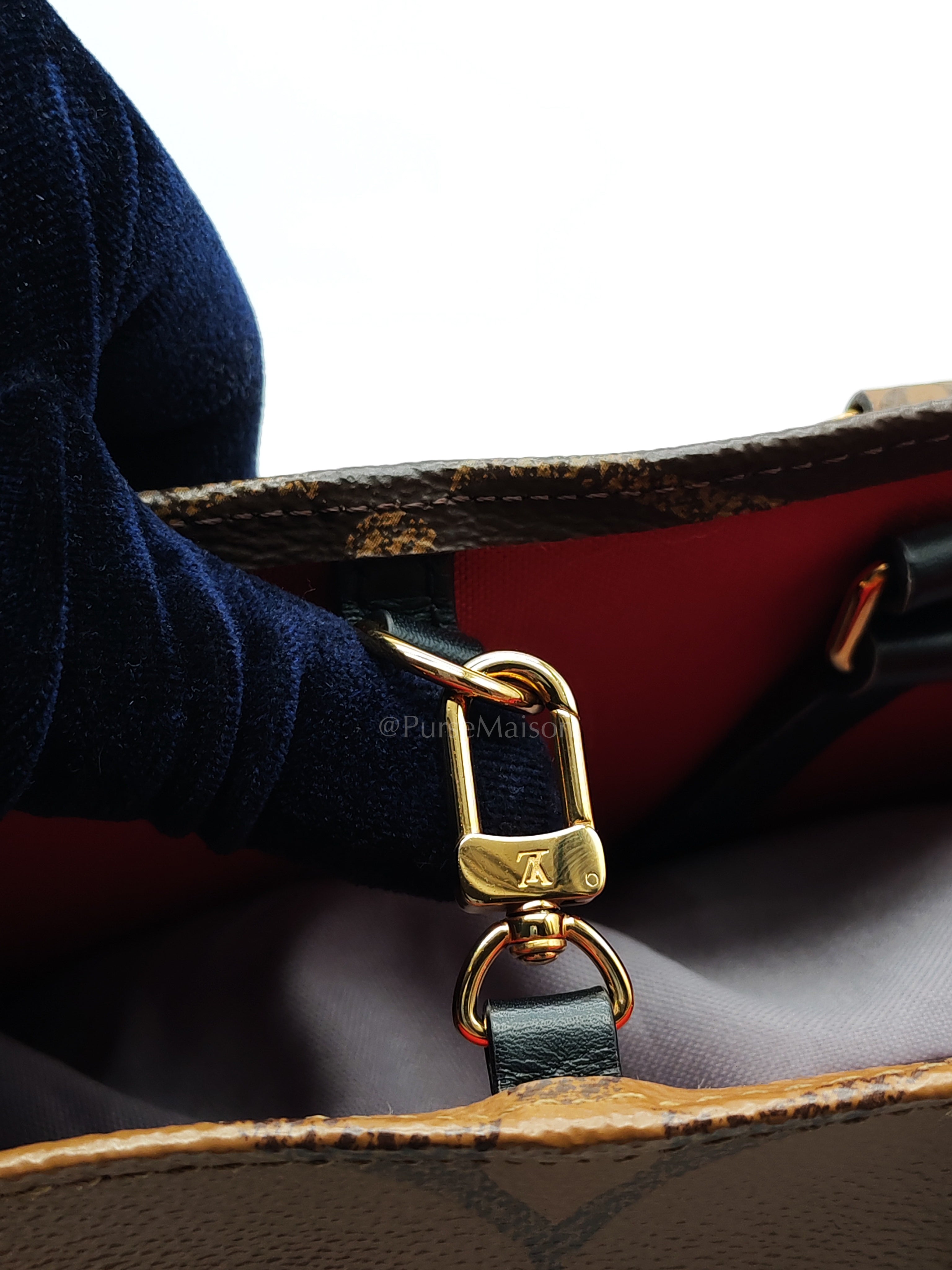 OnTheGo (OTG) MM in Reverse Monogram Canvas and Gold Hardware Microchip | Purse Maison Luxury Bags Shop