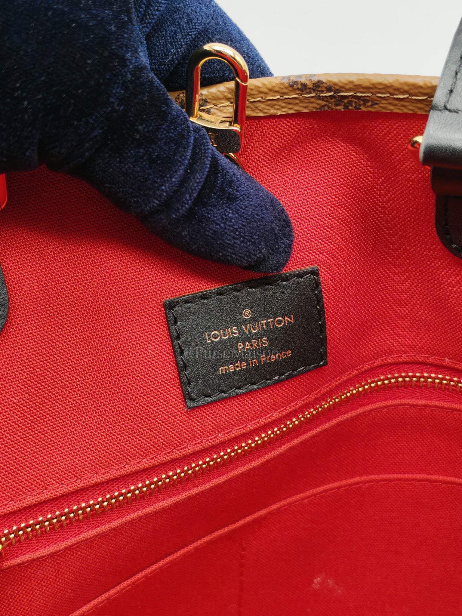 OnTheGo (OTG) MM in Reverse Monogram Canvas & Gold Hardware (Datecode: FL4200) | Purse Maison Luxury Bags Shop