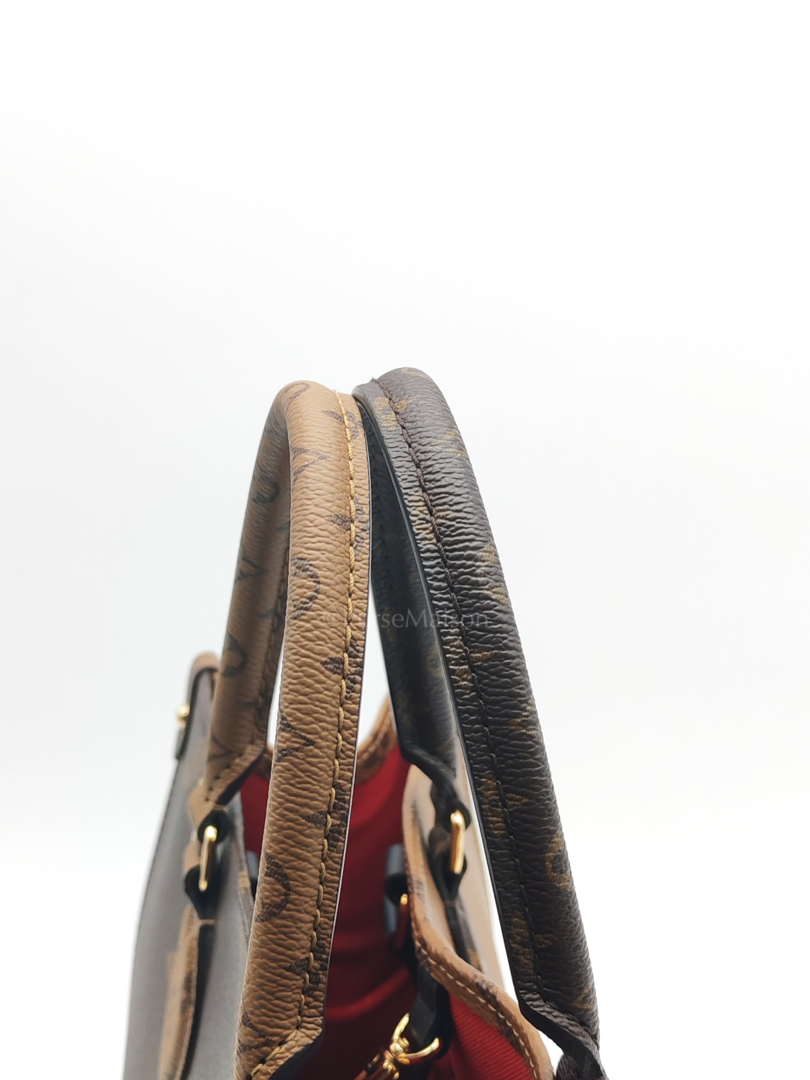 OnTheGo (OTG) MM in Reverse Monogram Canvas & Gold Hardware Microchip | Purse Maison Luxury Bags Shop
