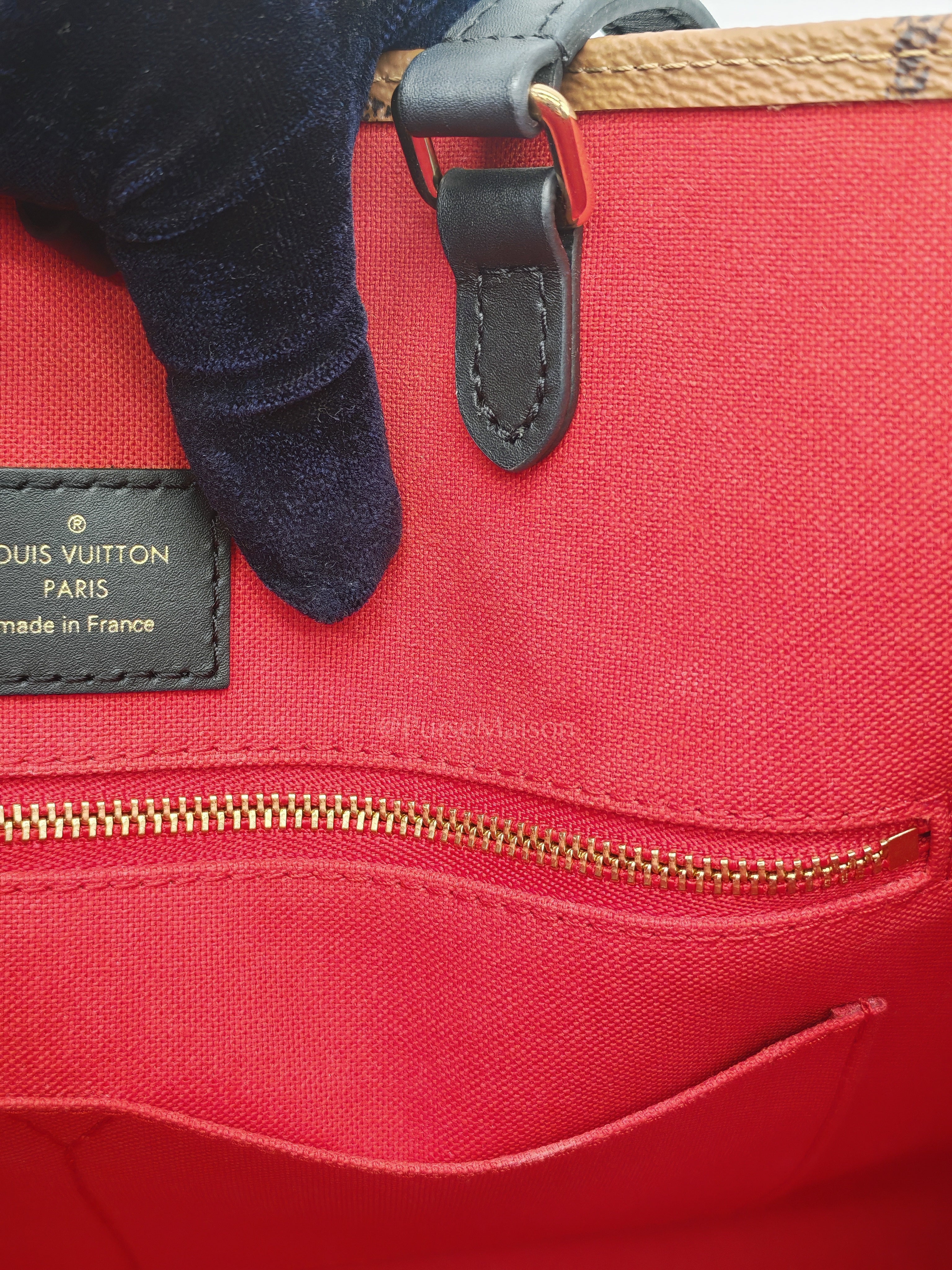 OnTheGo (OTG) MM in Reverse Monogram Canvas & Gold Hardware Microchip | Purse Maison Luxury Bags Shop