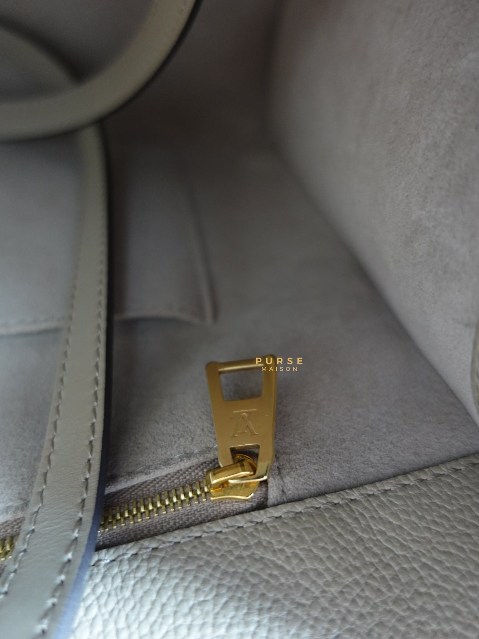 OnTheGo (OTG) MM Tourterelle Empreinte Monogram (Microchip) | Purse Maison Luxury Bags Shop