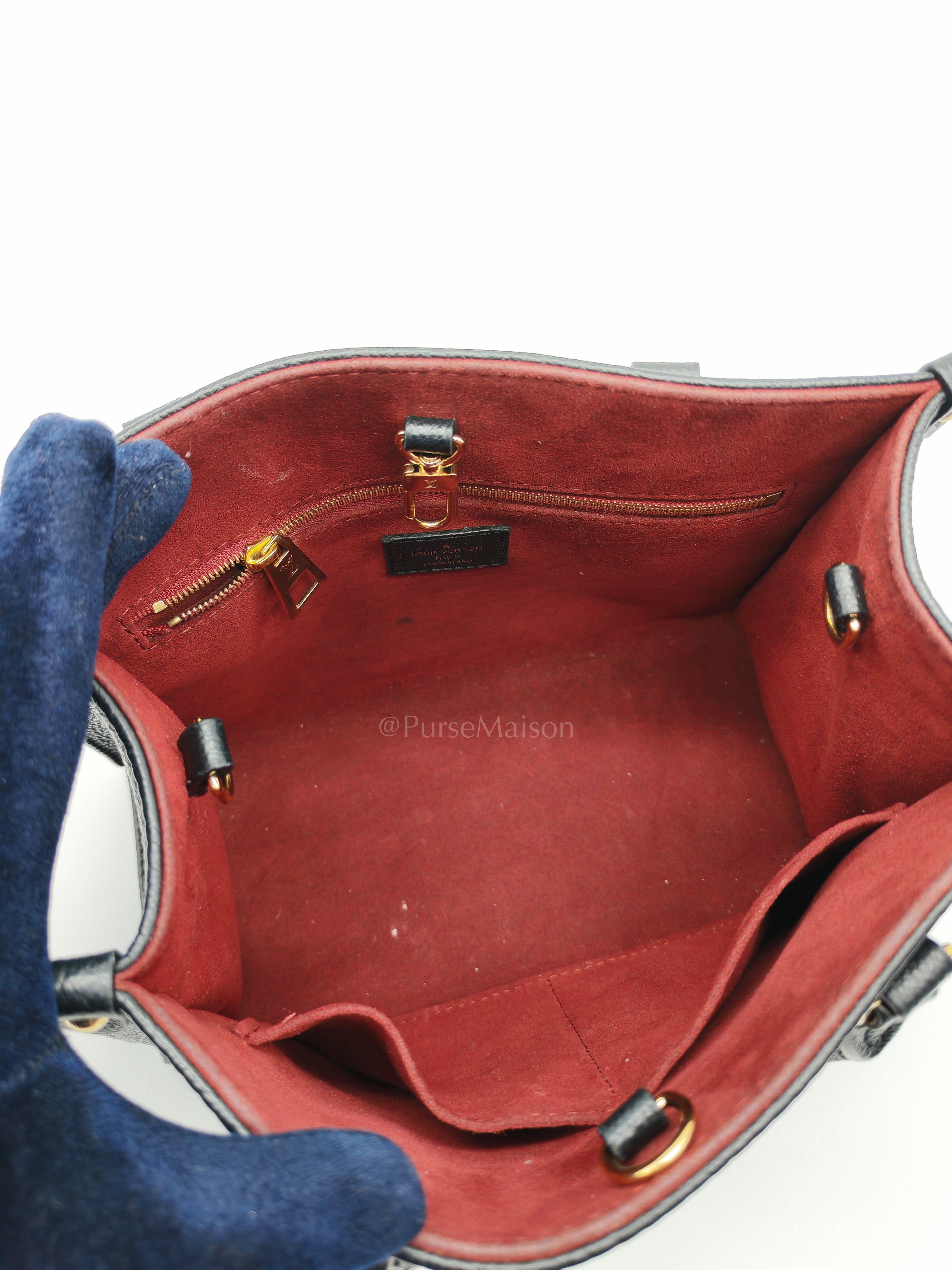 OnTheGo (OTG) PM in Bicolor Black/Creme Monogram Giant Empreinte & Gold Hardware Microchip | Purse Maison Luxury Bags Shop