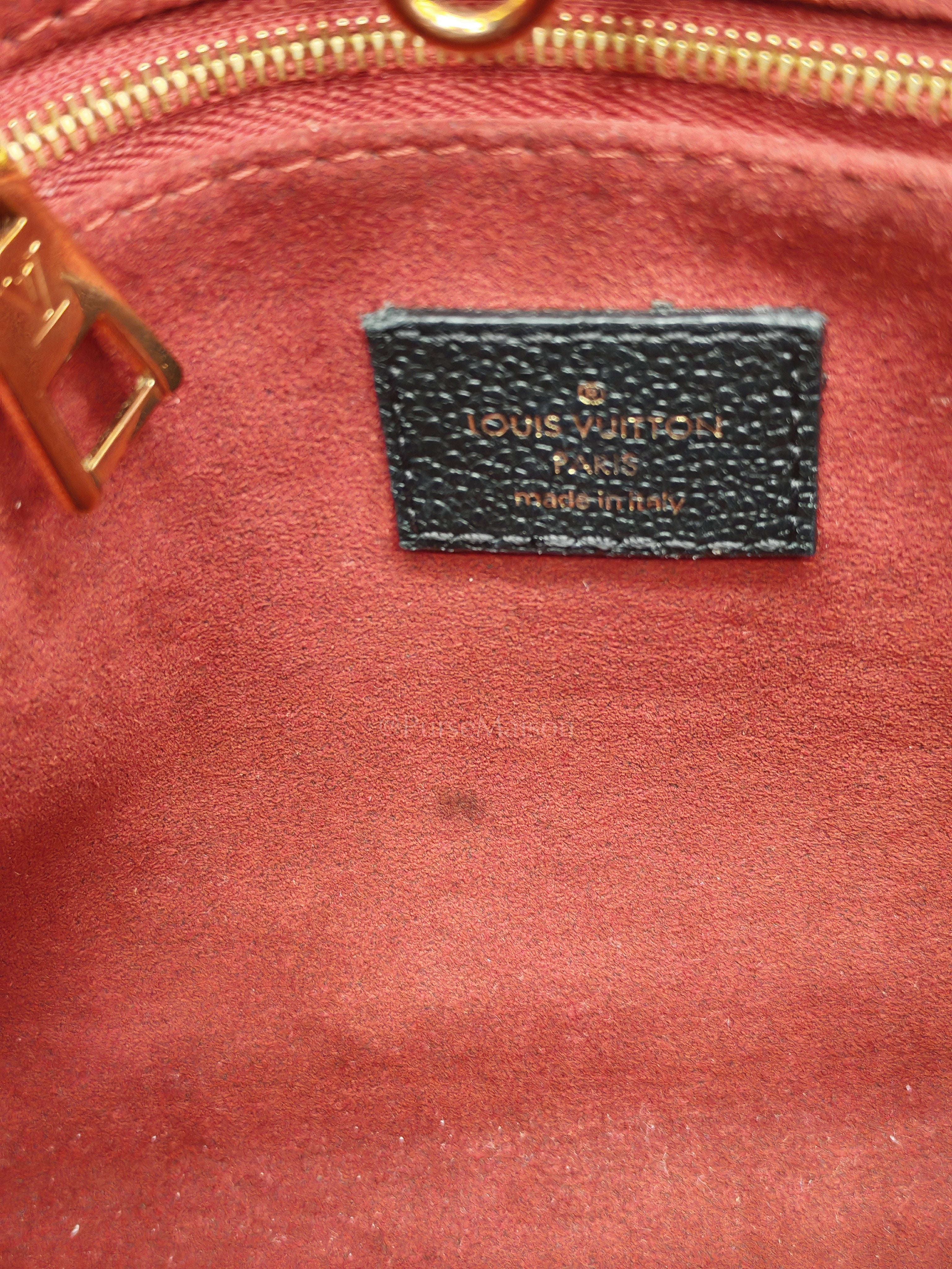 OnTheGo (OTG) PM in Bicolor Black/Creme Monogram Giant Empreinte & Gold Hardware Microchip | Purse Maison Luxury Bags Shop
