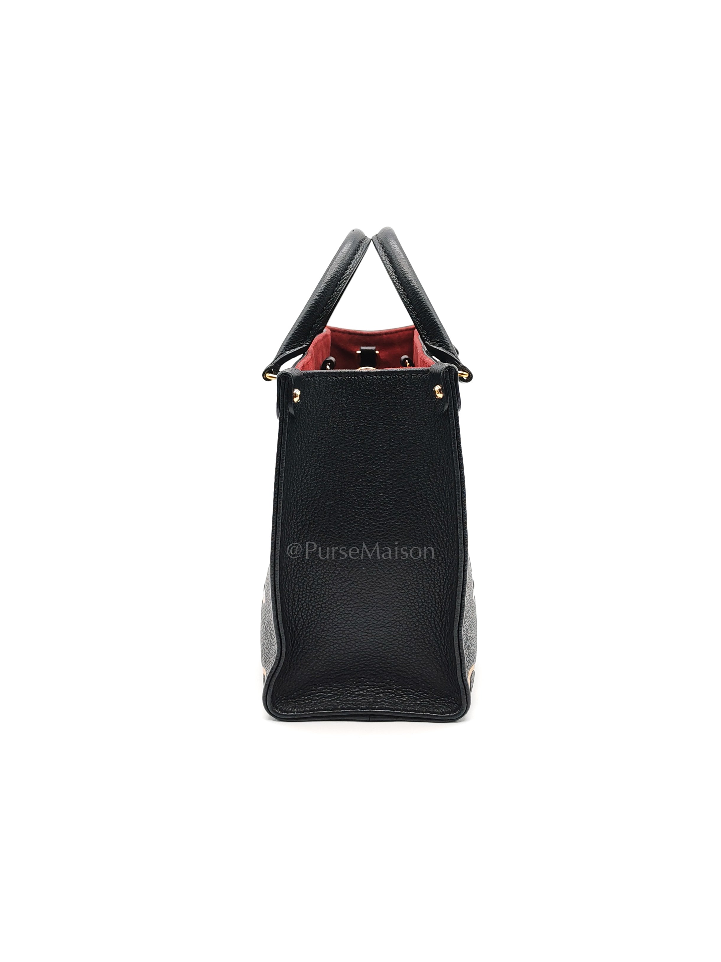 OnTheGo (OTG) PM in Bicolor Black/Creme Monogram Giant Empreinte & Gold Hardware Microchip | Purse Maison Luxury Bags Shop