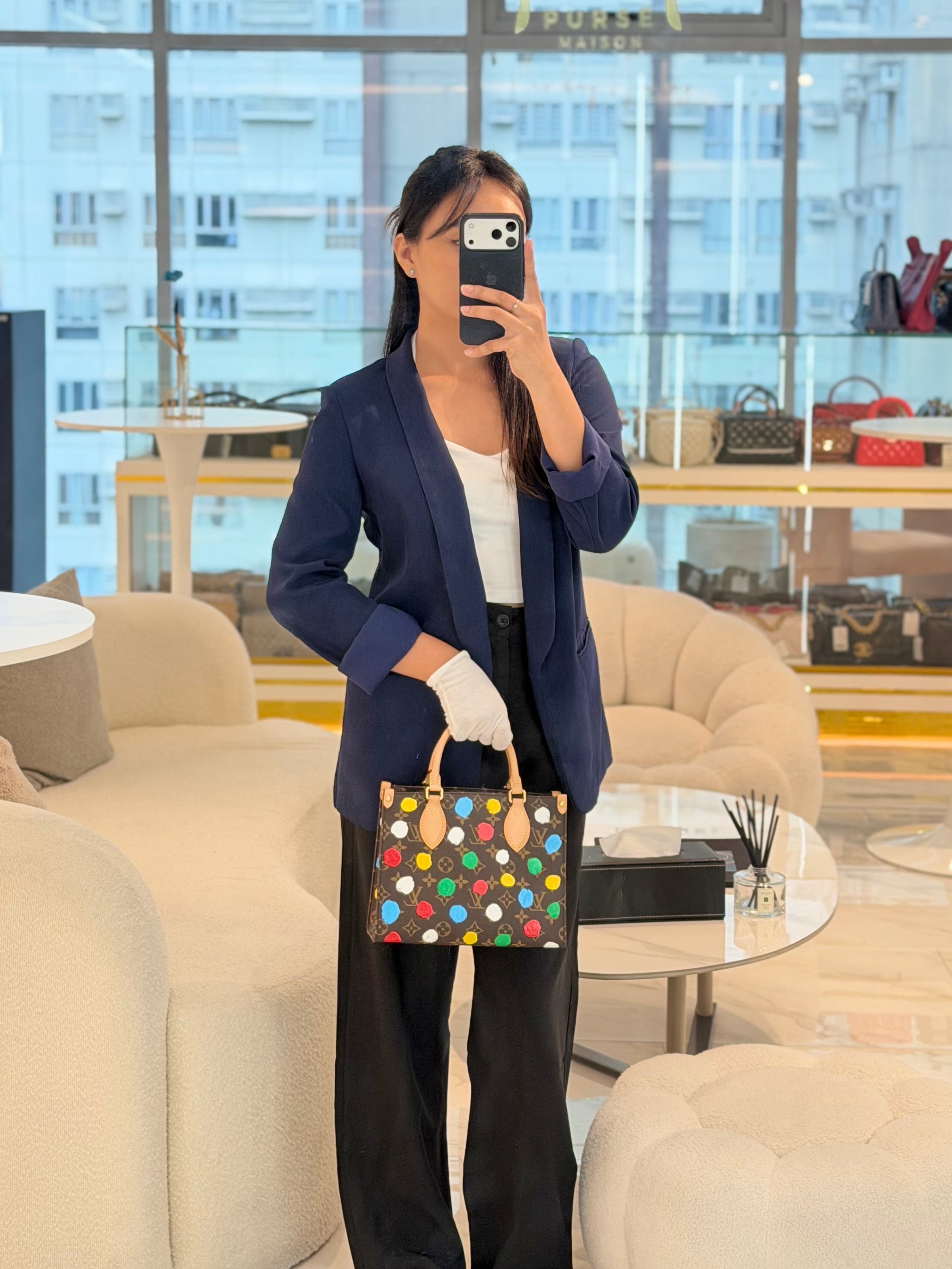 OnTheGo (OTG) PM in Yayoi Kusama Monogram Painted Dots Canvas (Microchip) | Purse Maison Luxury Bags Shop