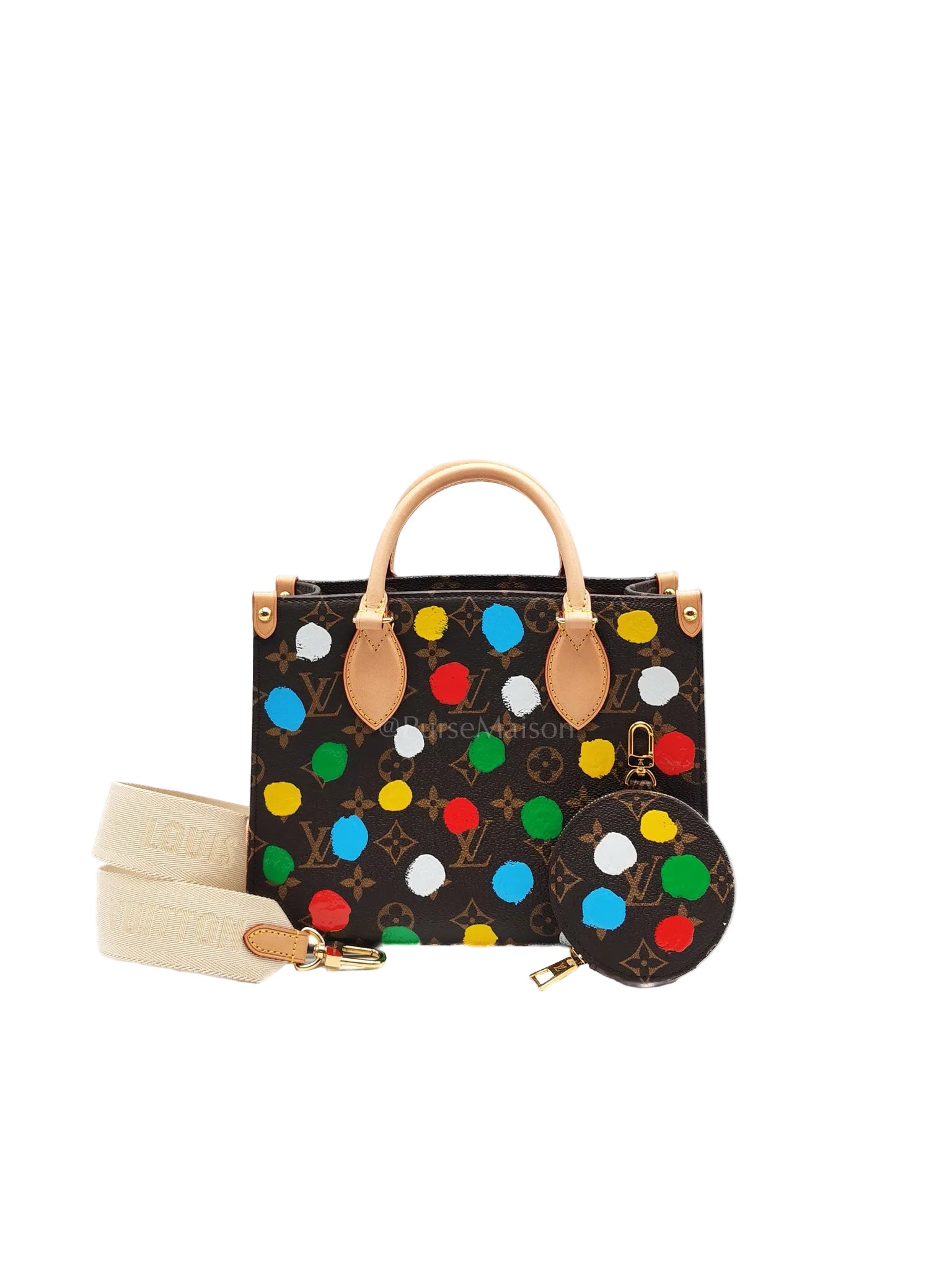 OnTheGo (OTG) PM in Yayoi Kusama Monogram Painted Dots Canvas (Microchip) | Purse Maison Luxury Bags Shop