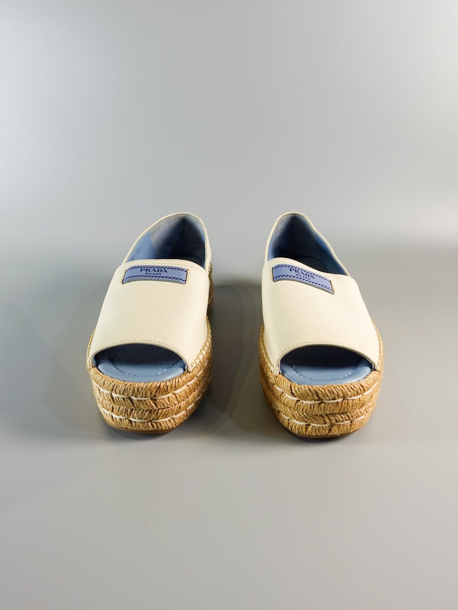 Open Toe Platform Espadrilles in Off White Size 40 (26.5cm) | Purse Maison Luxury Bags Shop