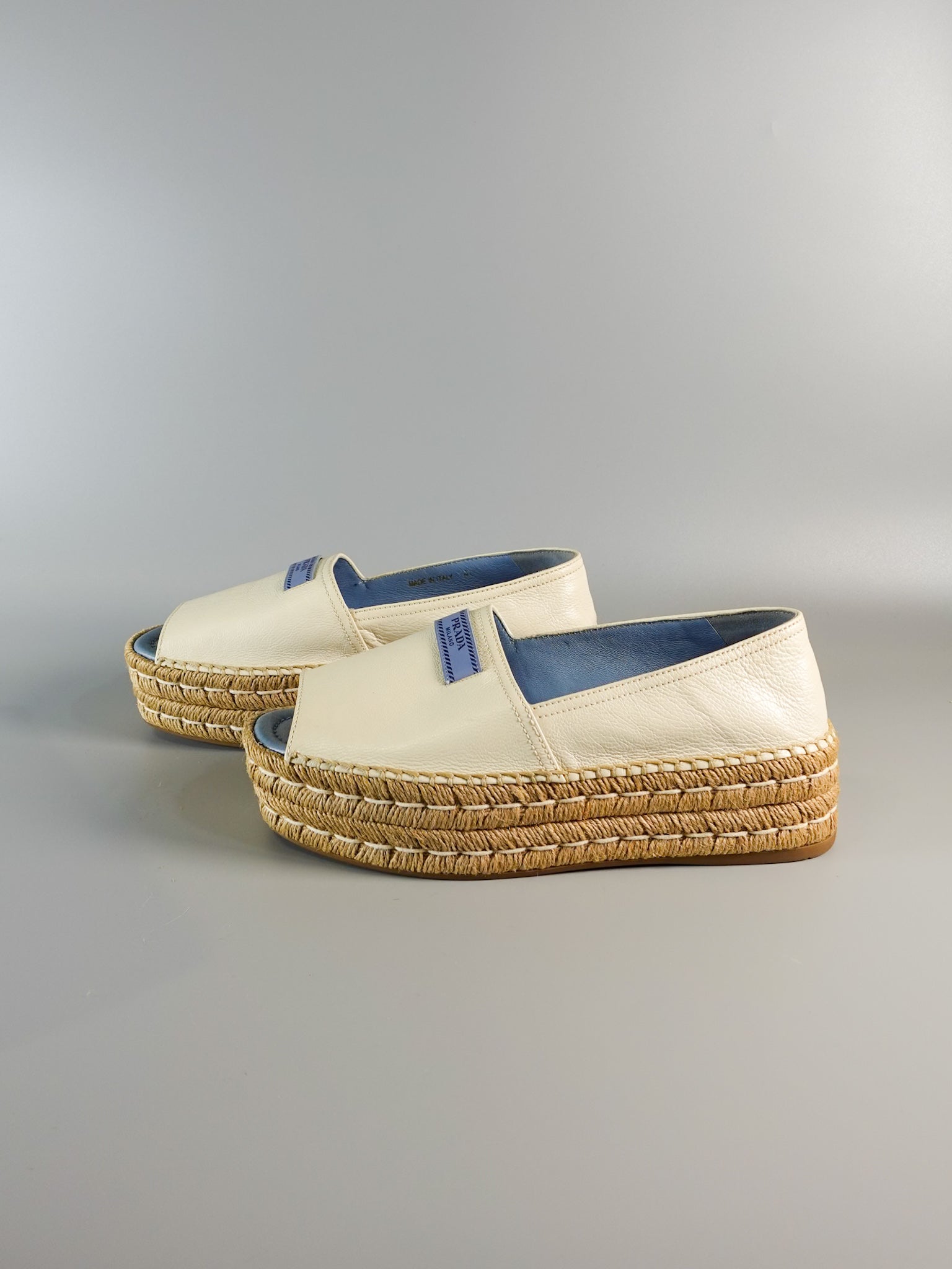 Open Toe Platform Espadrilles in Off White Size 40 (26.5cm) | Purse Maison Luxury Bags Shop