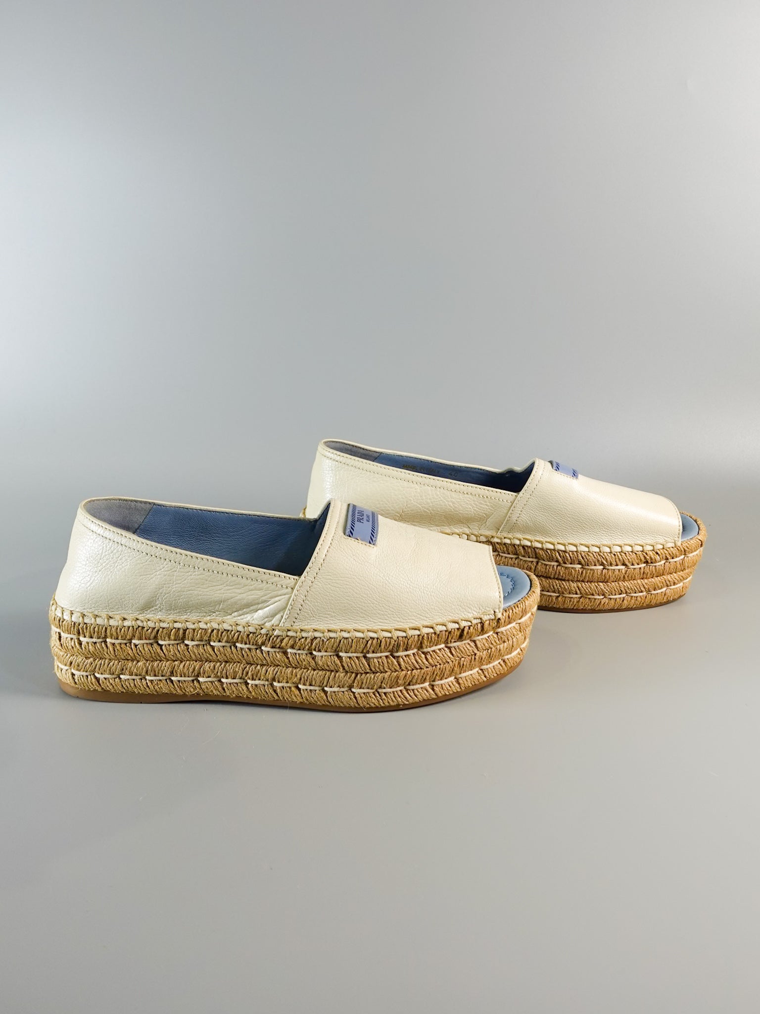 Open Toe Platform Espadrilles in Off White Size 40 (26.5cm) | Purse Maison Luxury Bags Shop