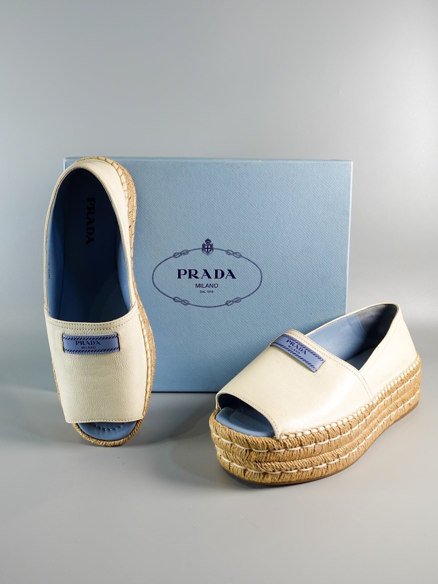 Open Toe Platform Espadrilles in Off White Size 40 (26.5cm) | Purse Maison Luxury Bags Shop