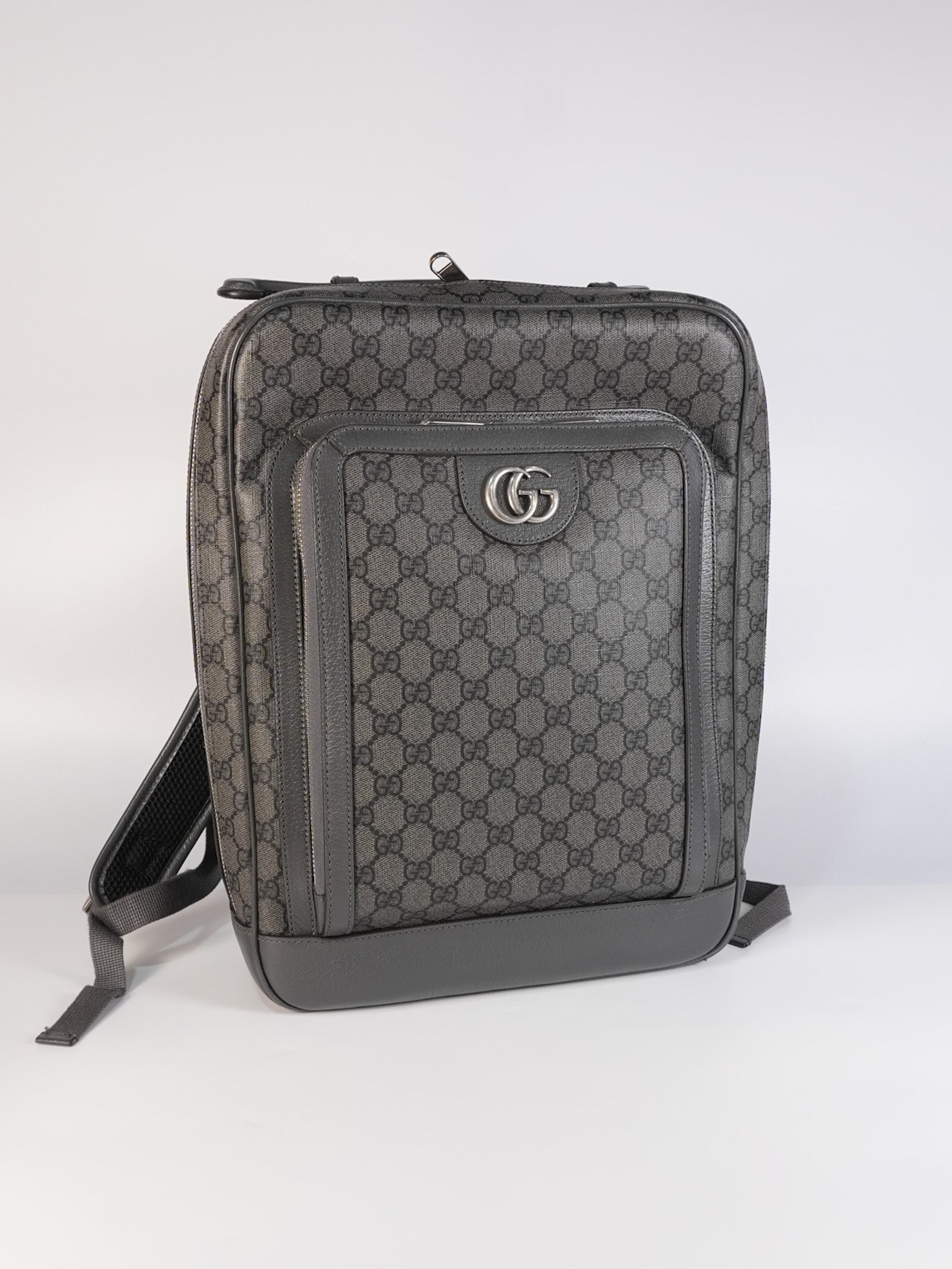 Ophidia GG Backpack Medium in Grey GG Supreme Coated Canvas | Purse Maison Luxury Bags Shop