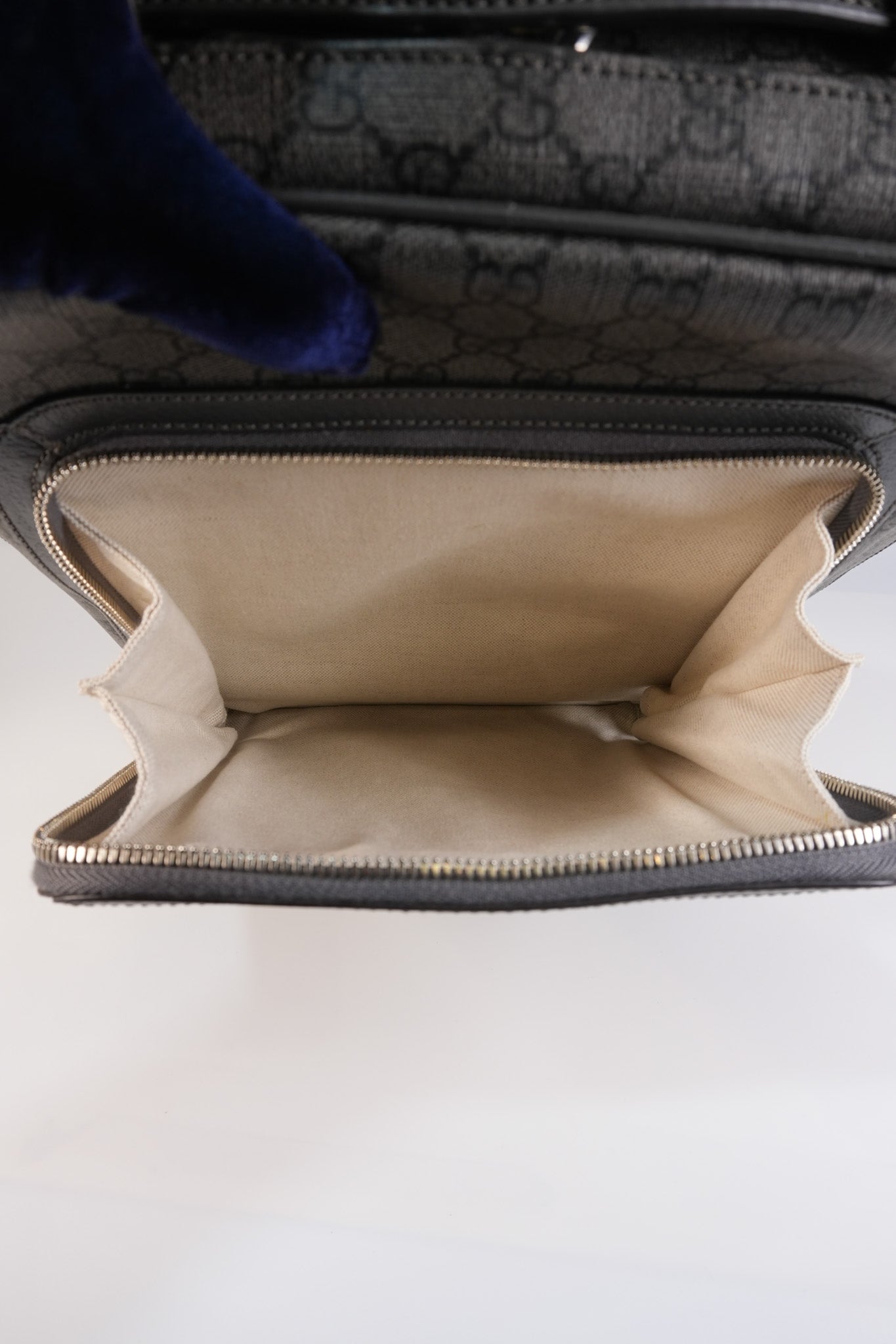 Ophidia GG Backpack Medium in Grey GG Supreme Coated Canvas | Purse Maison Luxury Bags Shop