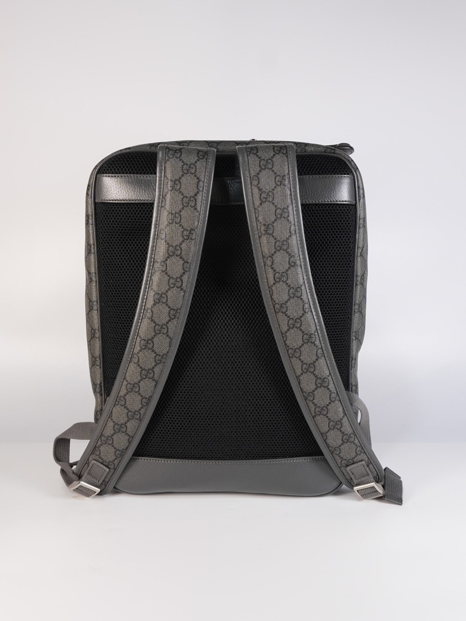 Ophidia GG Backpack Medium in Grey GG Supreme Coated Canvas | Purse Maison Luxury Bags Shop