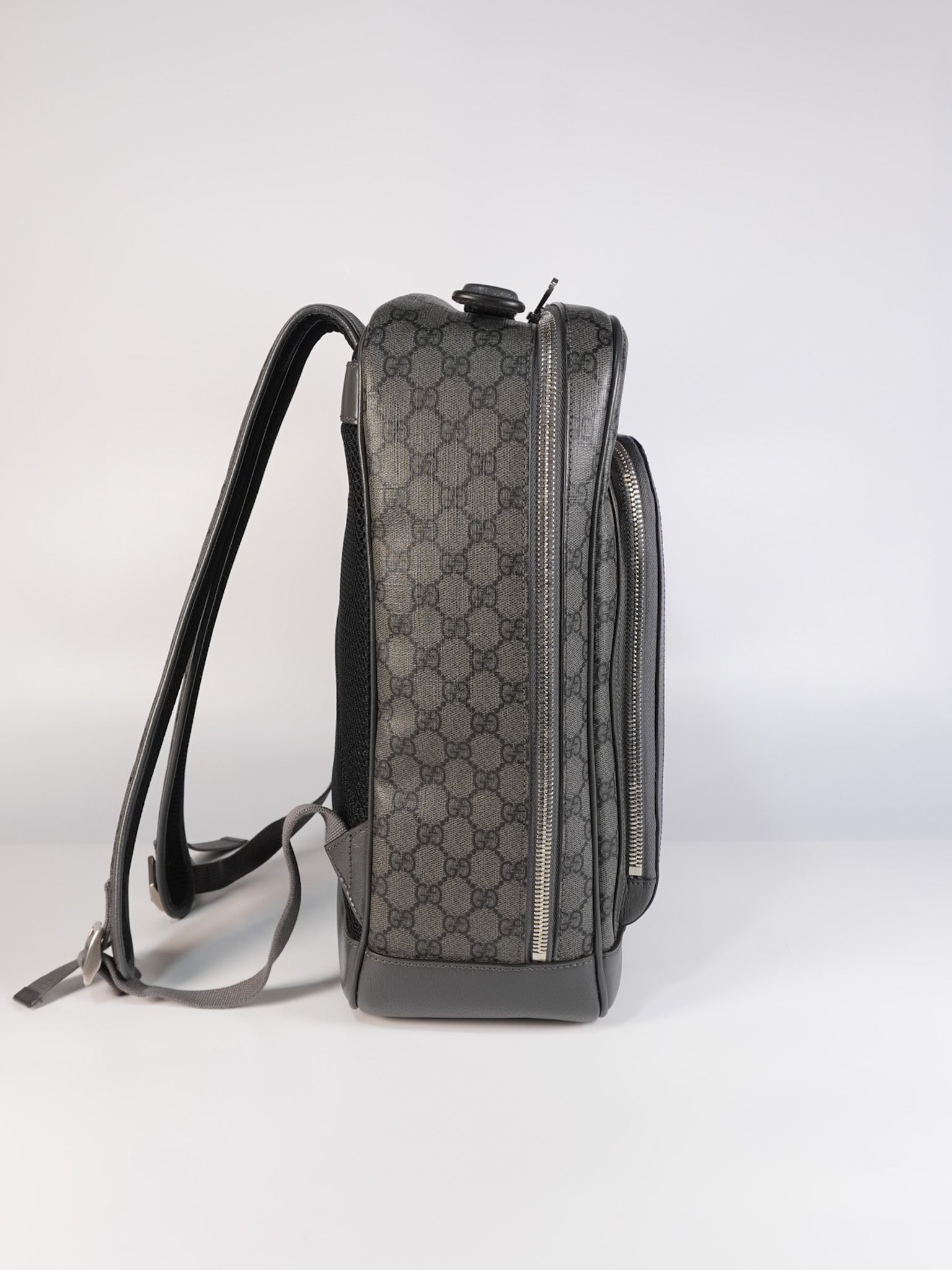 Ophidia GG Backpack Medium in Grey GG Supreme Coated Canvas | Purse Maison Luxury Bags Shop