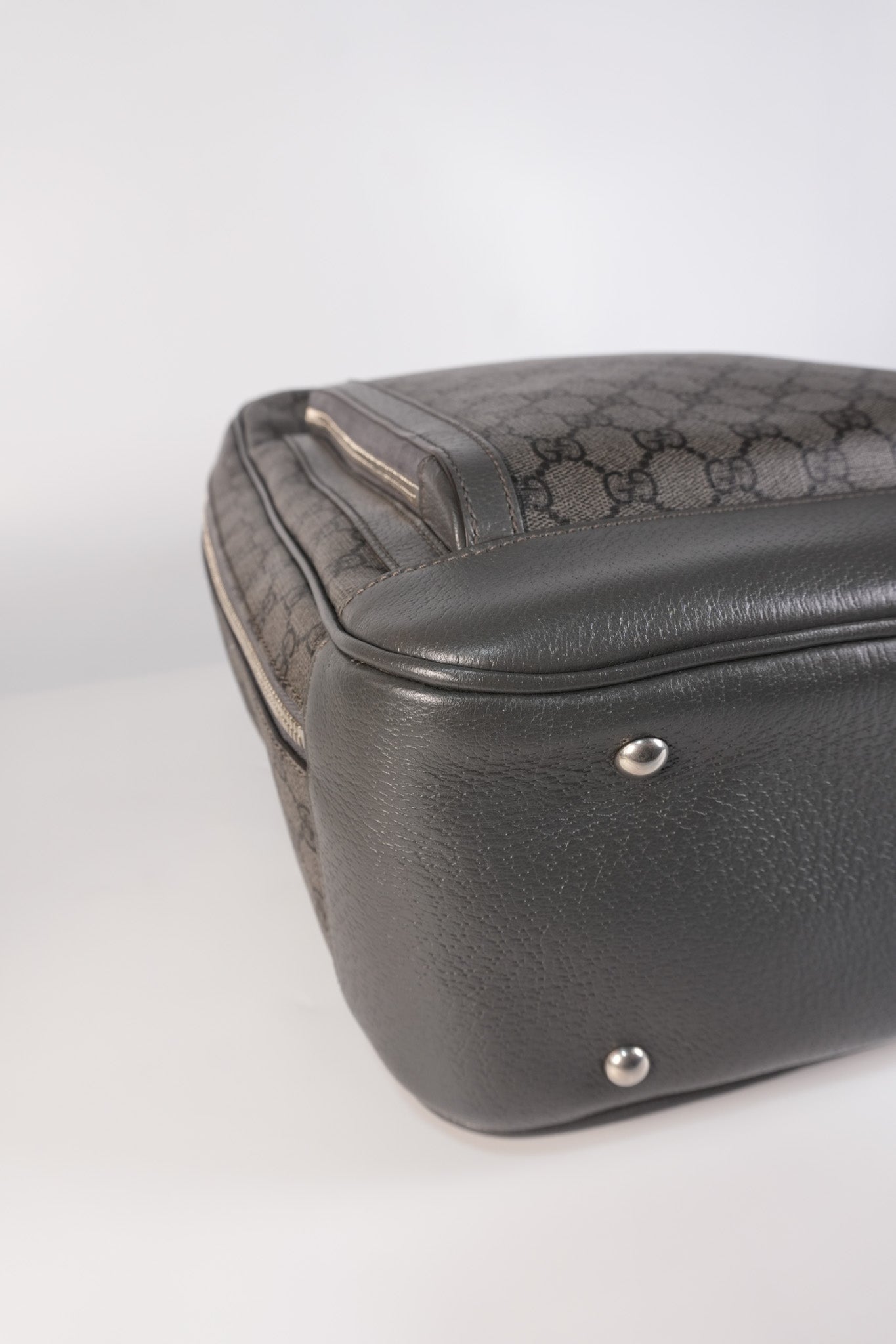 Ophidia GG Backpack Medium in Grey GG Supreme Coated Canvas | Purse Maison Luxury Bags Shop