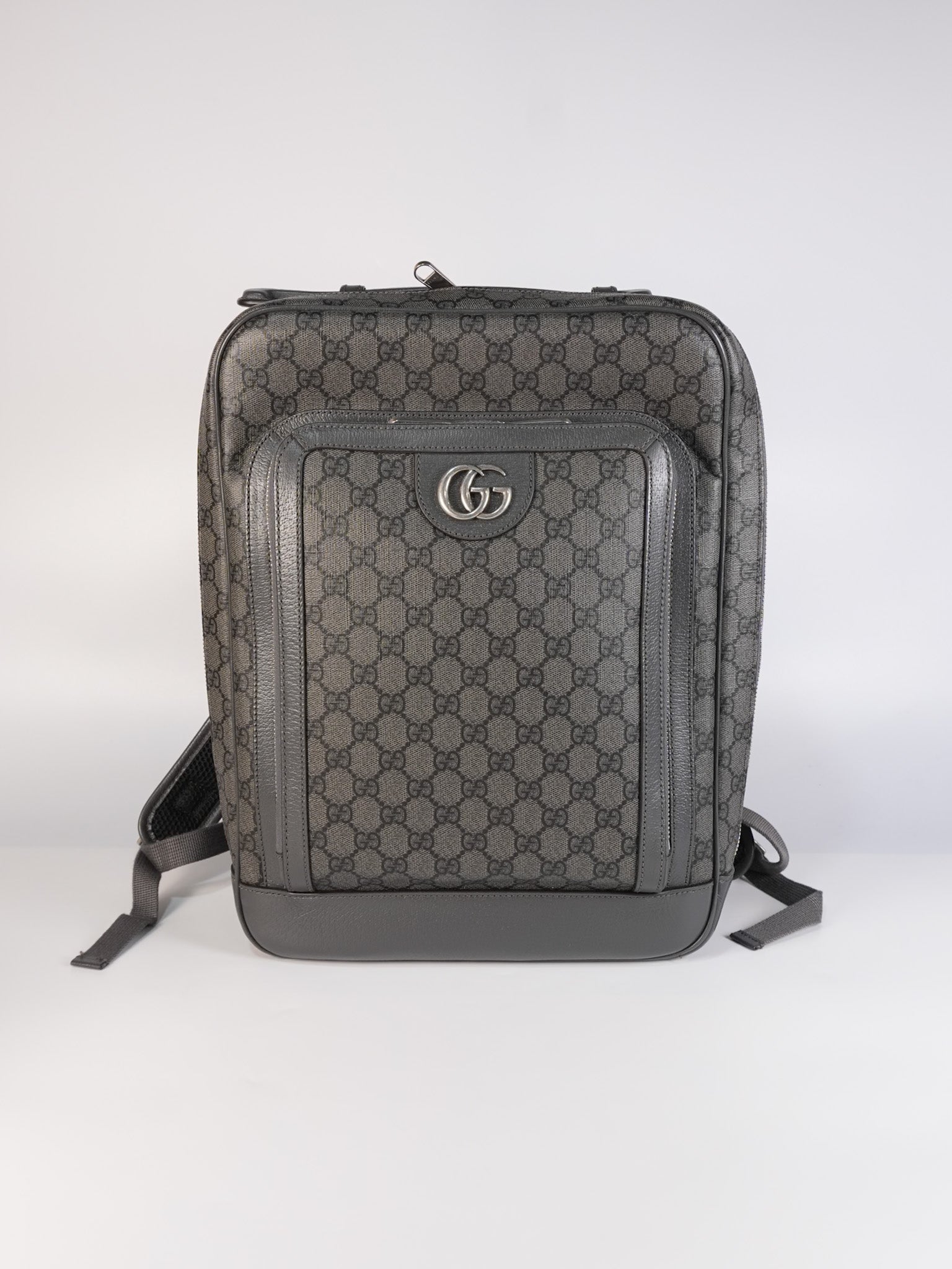Ophidia GG Backpack Medium in Grey GG Supreme Coated Canvas | Purse Maison Luxury Bags Shop