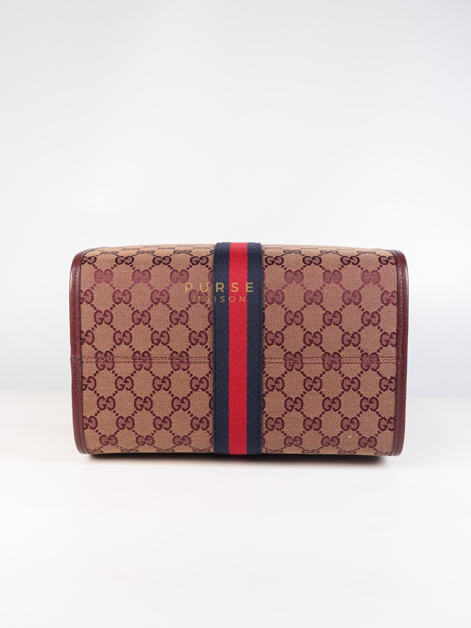 Ophidia GG Hand Shoulder Bag in Burgundy Supreme Canvas & Aged Gold Hardware | Purse Maison Luxury Bags Shop