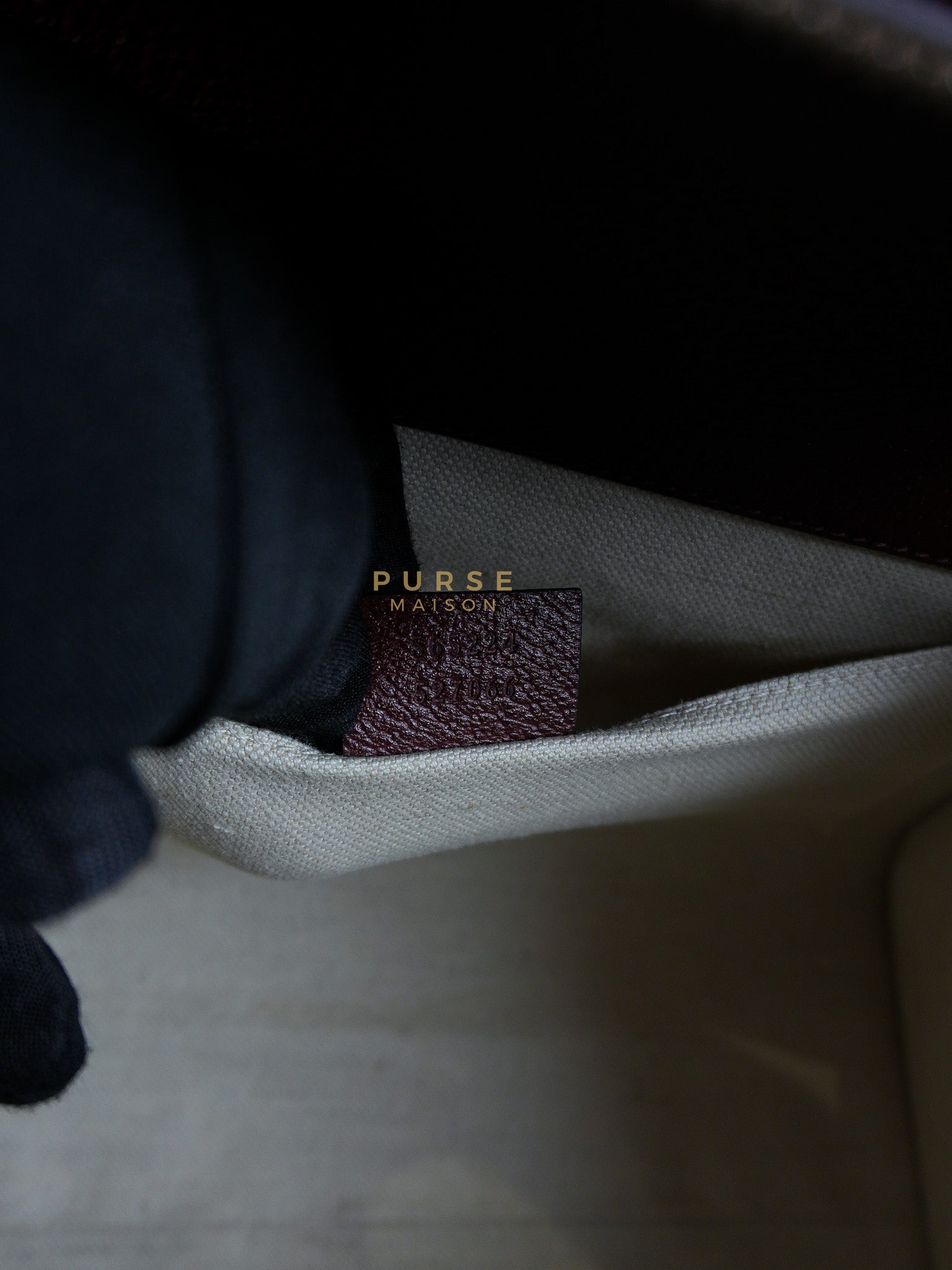 Ophidia GG Hand Shoulder Bag in Burgundy Supreme Canvas & Aged Gold Hardware | Purse Maison Luxury Bags Shop
