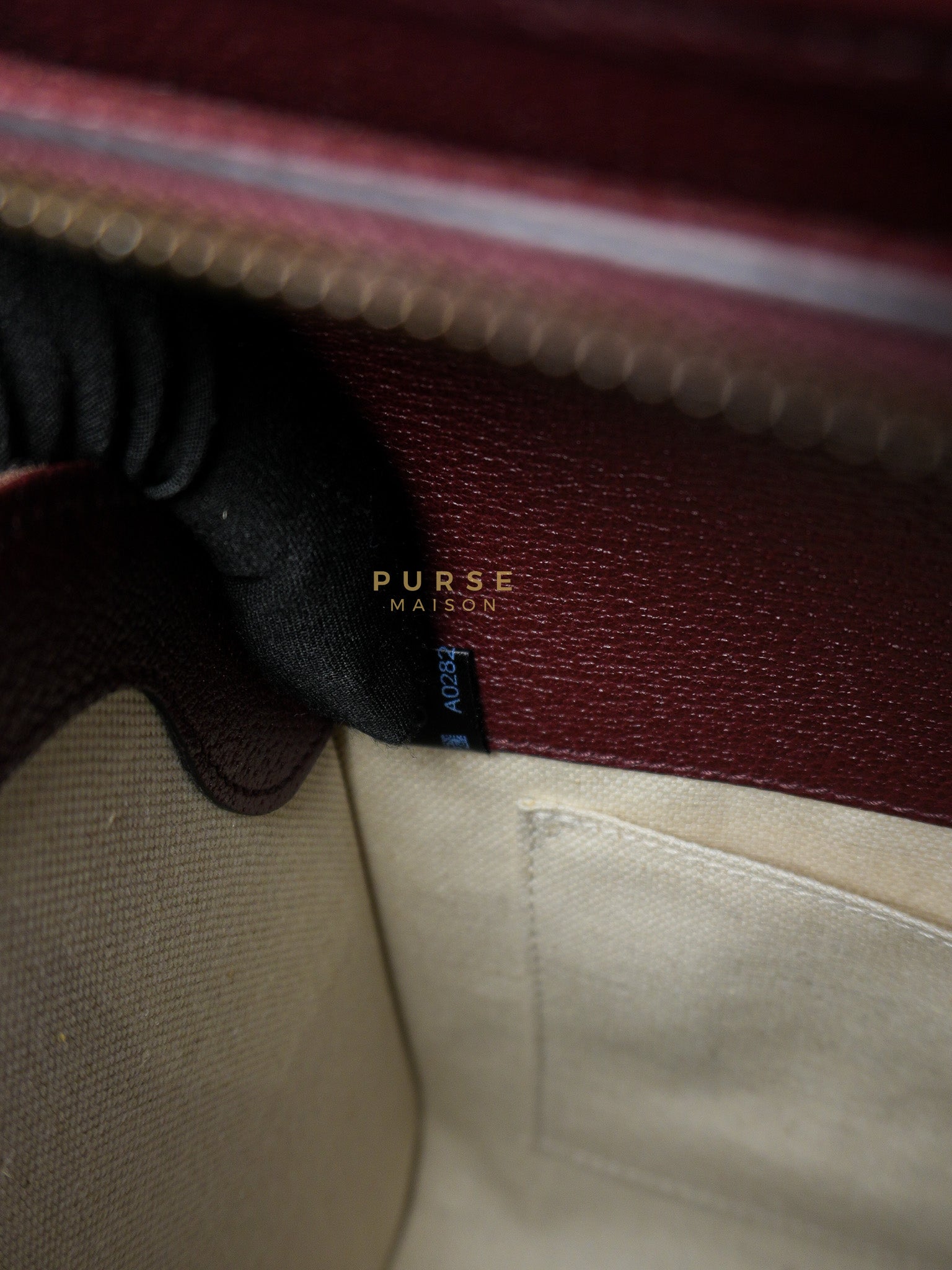 Ophidia GG Hand Shoulder Bag in Burgundy Supreme Canvas & Aged Gold Hardware | Purse Maison Luxury Bags Shop