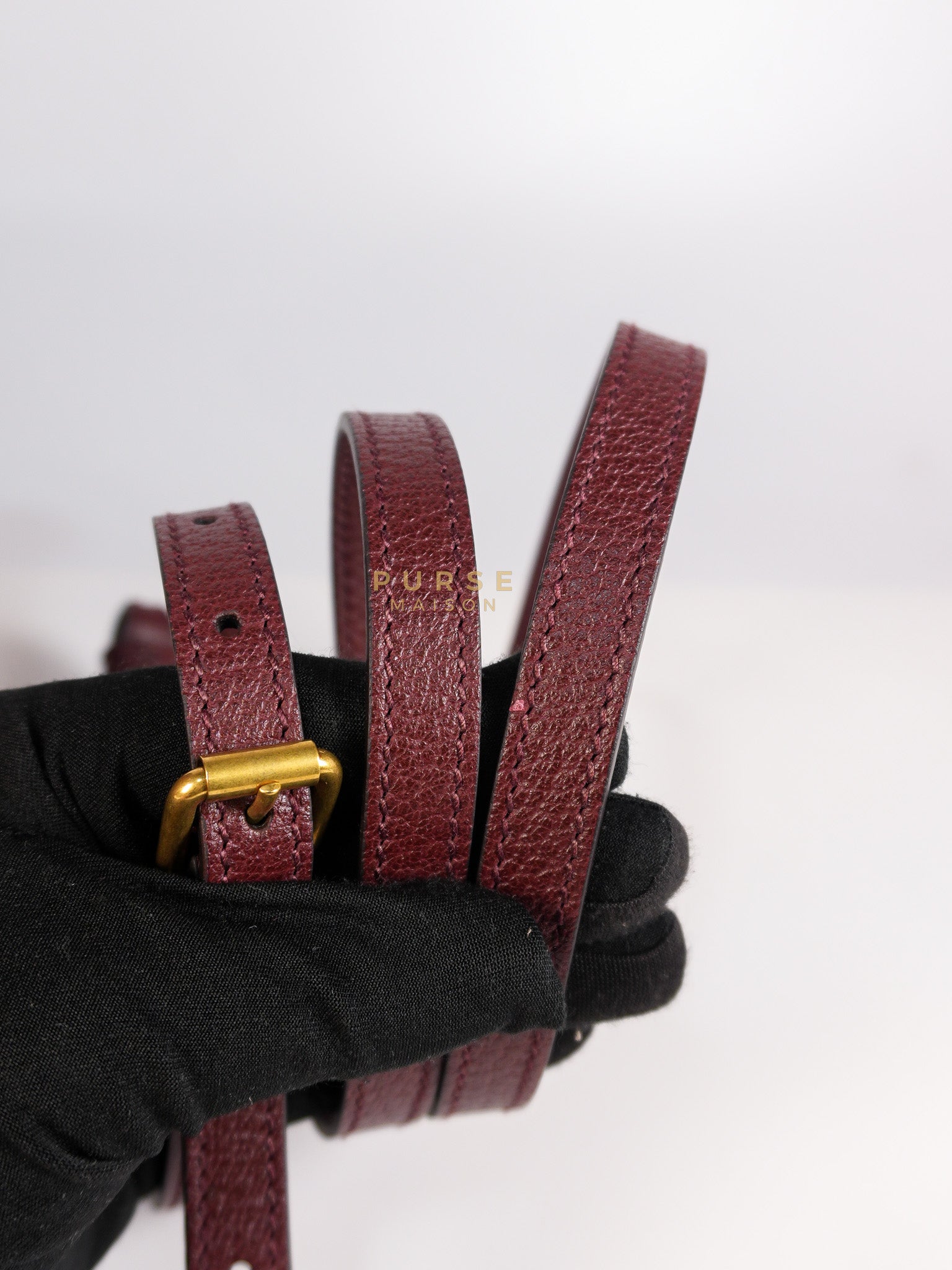 Ophidia GG Hand Shoulder Bag in Burgundy Supreme Canvas & Aged Gold Hardware | Purse Maison Luxury Bags Shop