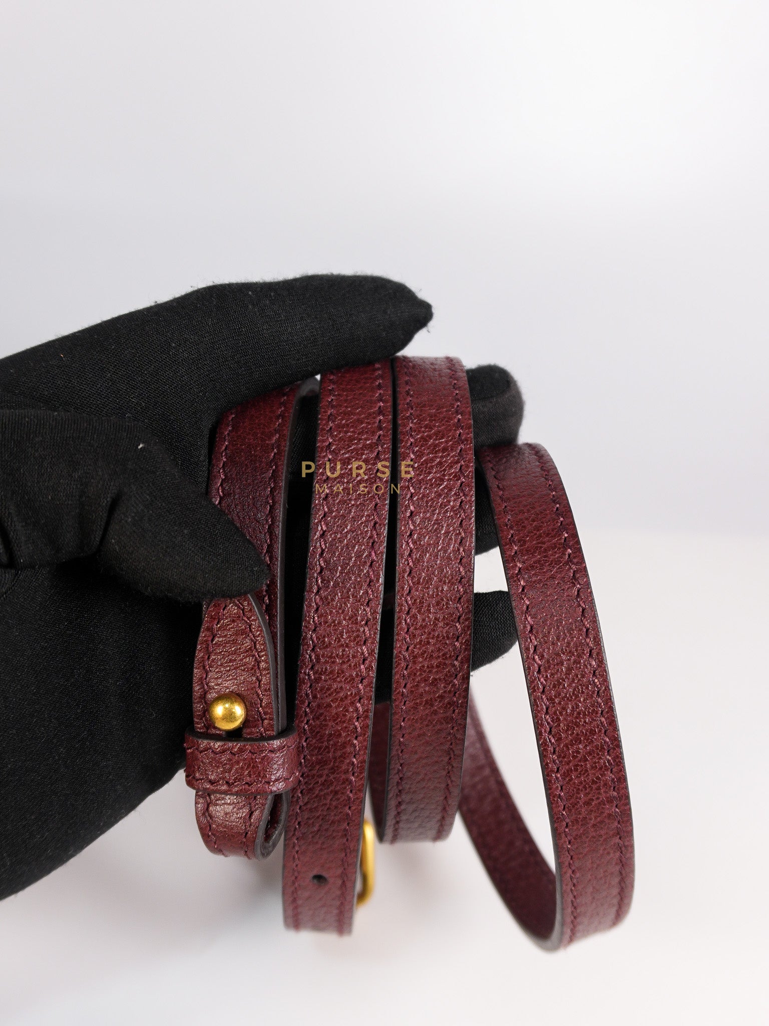 Ophidia GG Hand Shoulder Bag in Burgundy Supreme Canvas & Aged Gold Hardware | Purse Maison Luxury Bags Shop