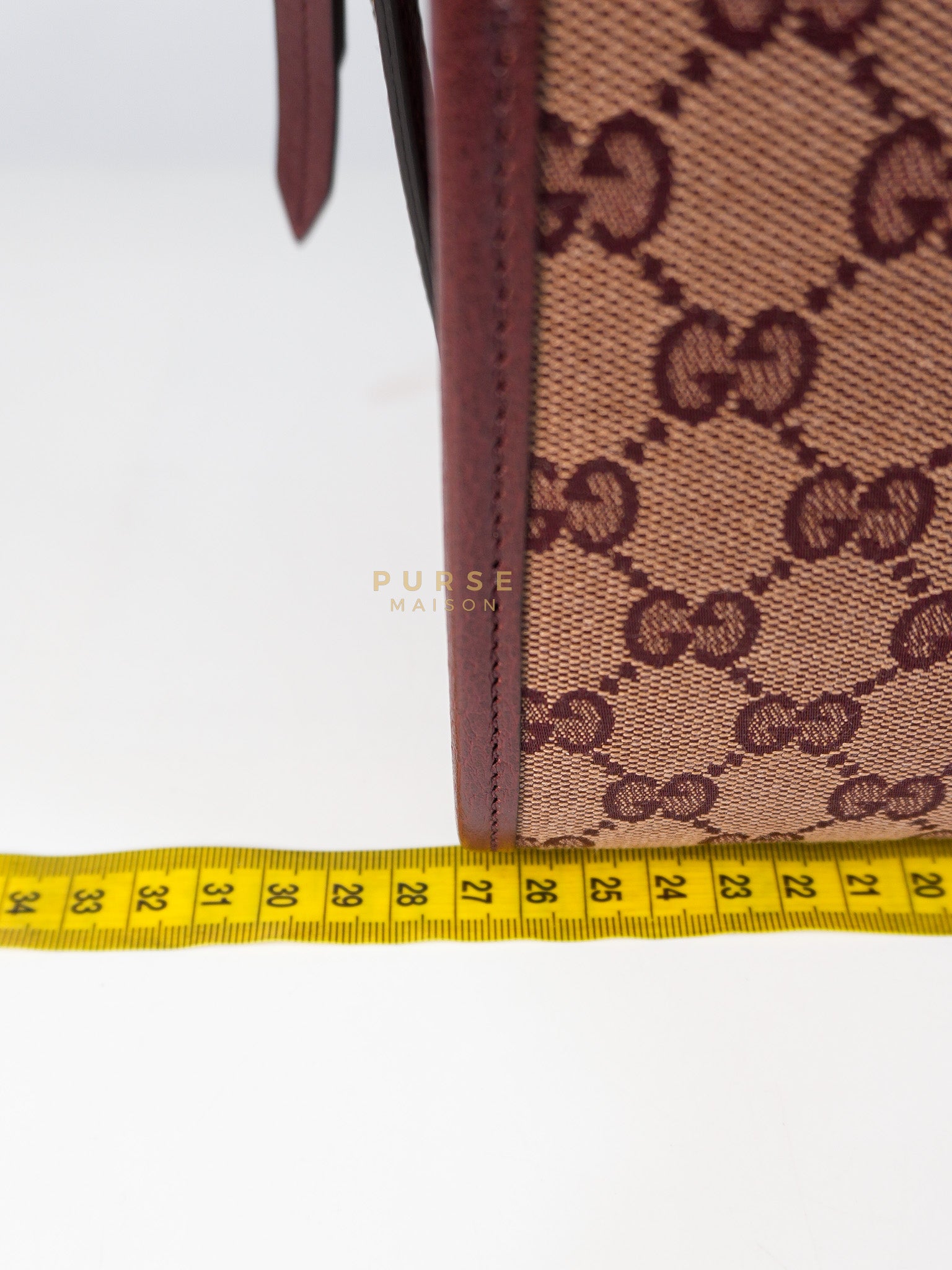 Ophidia GG Hand Shoulder Bag in Burgundy Supreme Canvas & Aged Gold Hardware | Purse Maison Luxury Bags Shop