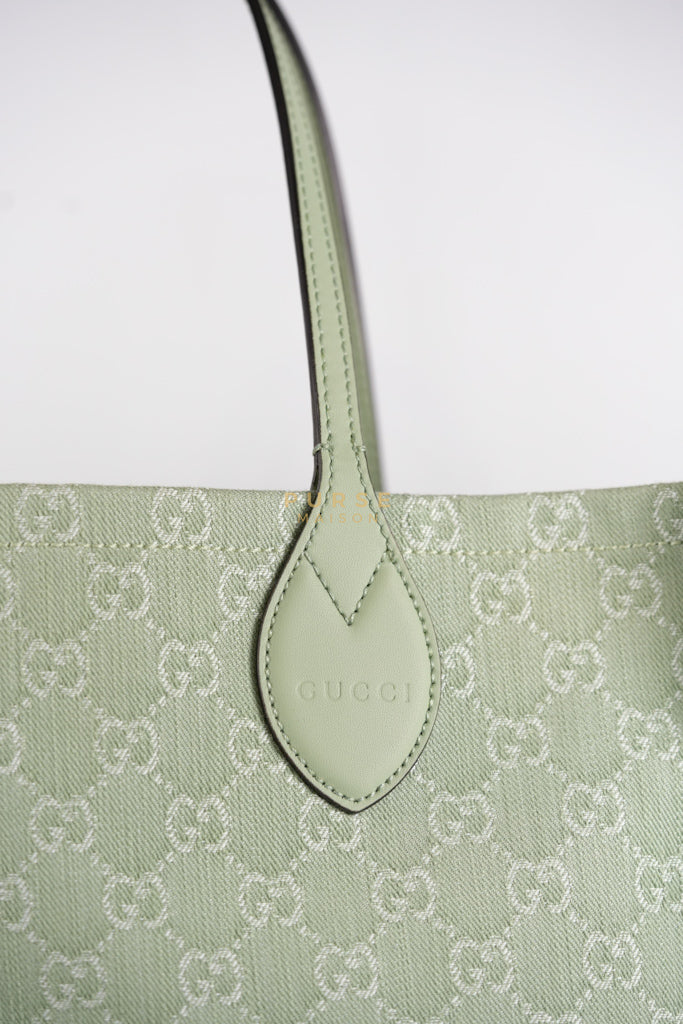 Ophidia GG Reversible Large Tote Bag in Dusty Sage Green | Purse Maison Luxury Bags Shop