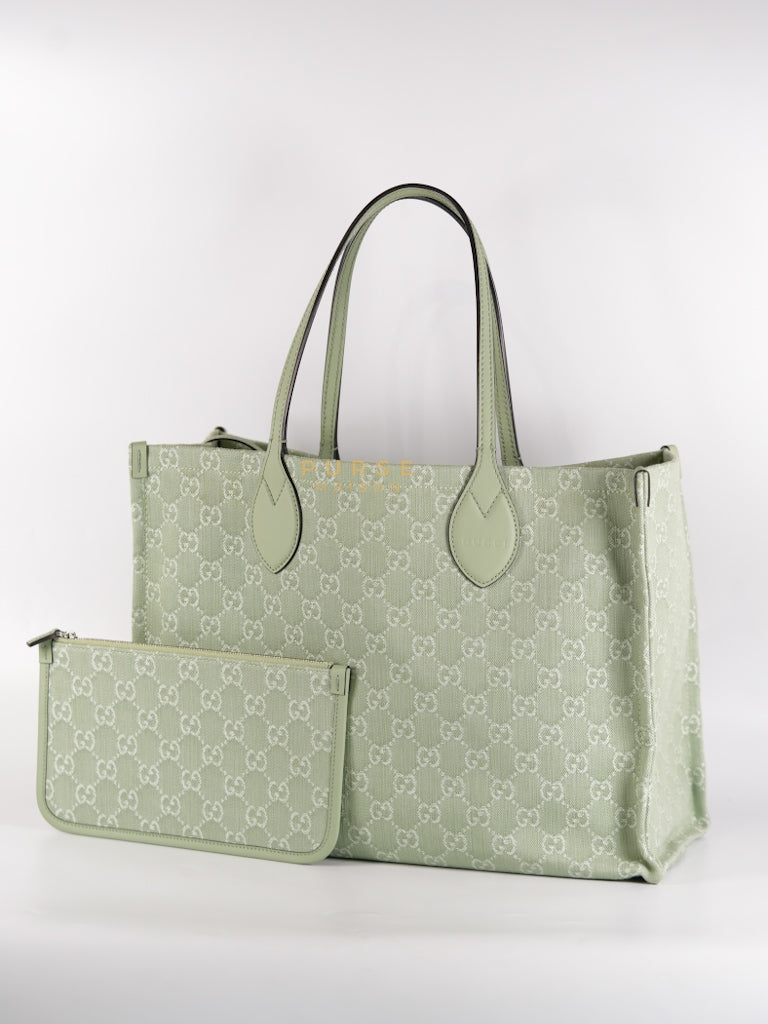 Ophidia GG Reversible Large Tote Bag in Dusty Sage Green | Purse Maison Luxury Bags Shop