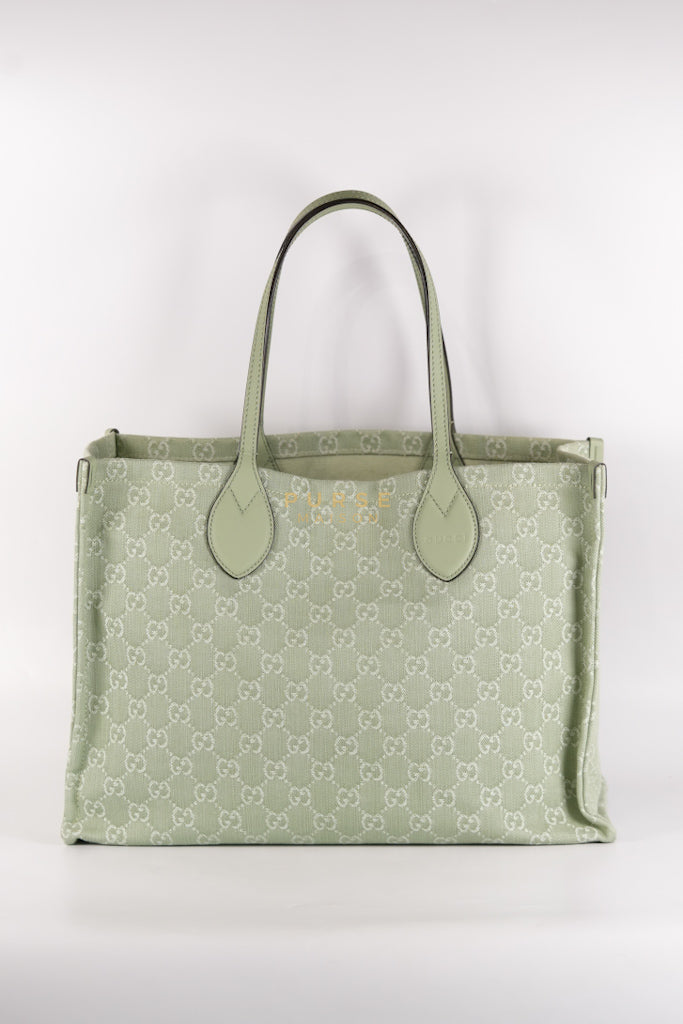 Ophidia GG Reversible Large Tote Bag in Dusty Sage Green | Purse Maison Luxury Bags Shop