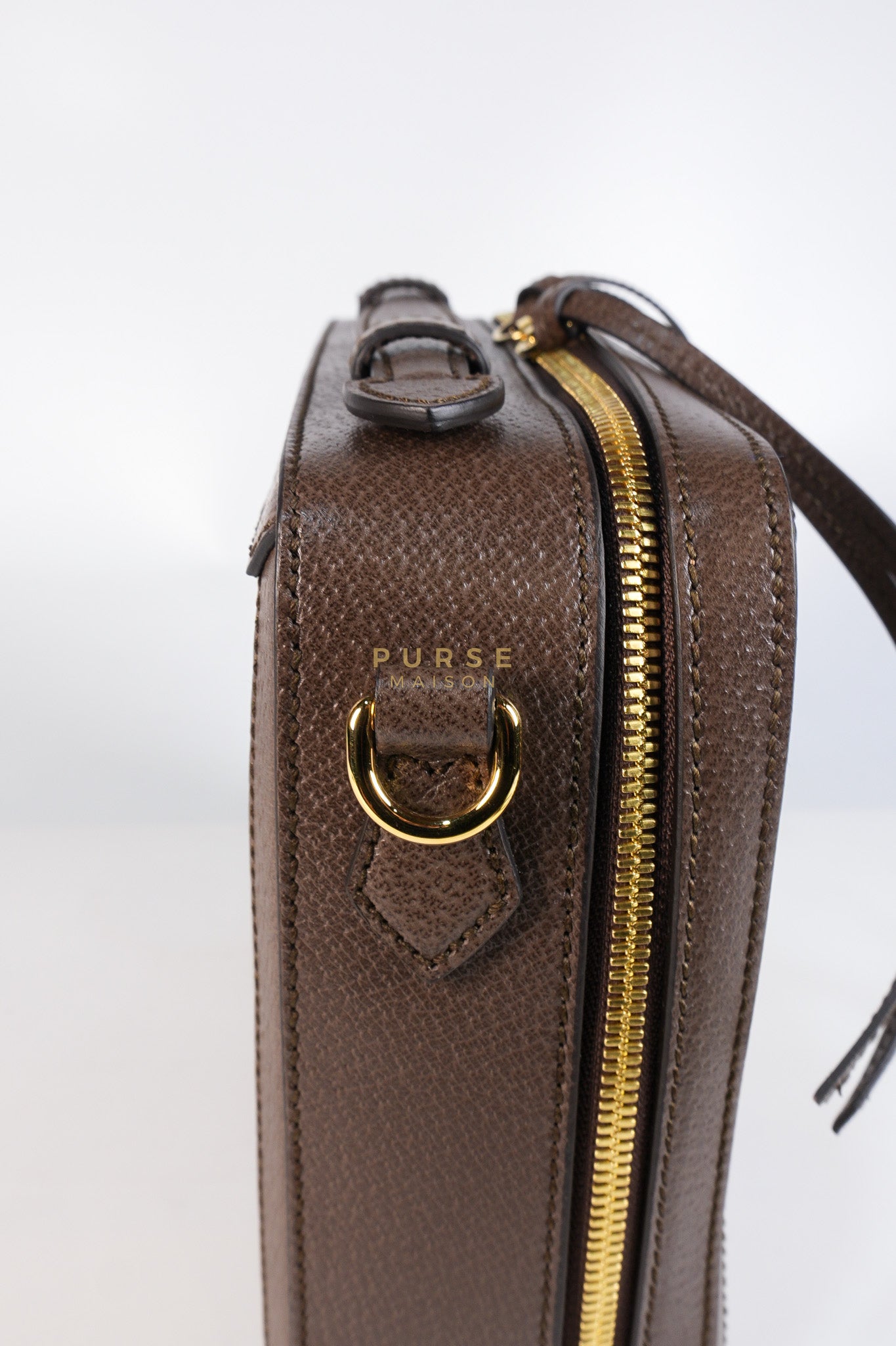 Ophidia GG Supreme Small Top Handle Shoulder Bag in Brown Monogram Web & Gold Hardware | Purse Maison Luxury Bags Shop