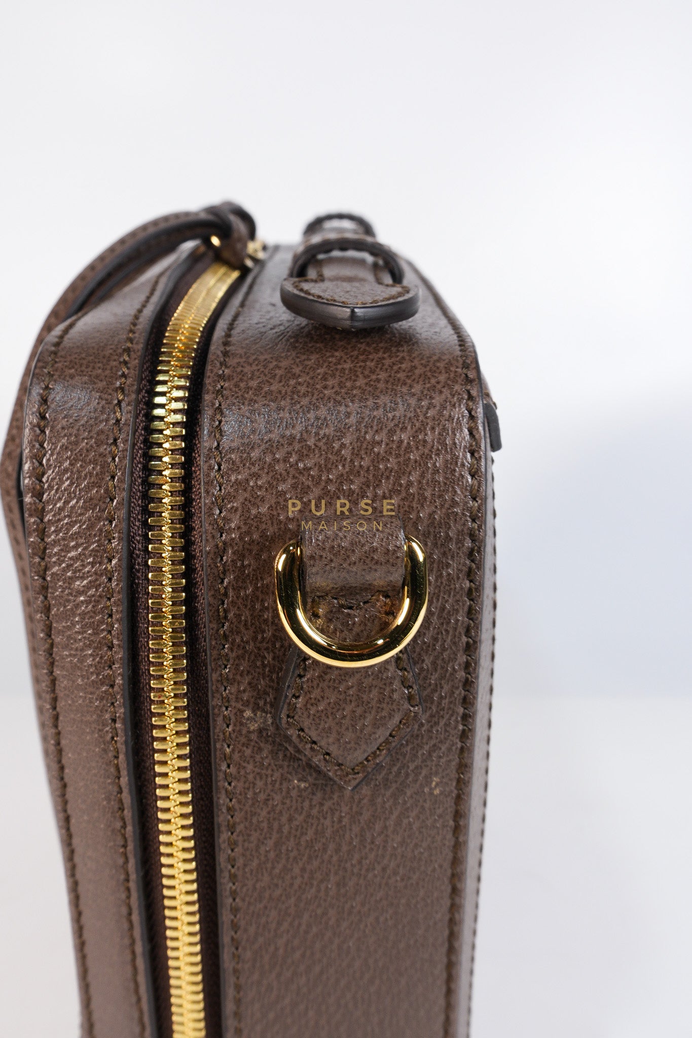 Ophidia GG Supreme Small Top Handle Shoulder Bag in Brown Monogram Web & Gold Hardware | Purse Maison Luxury Bags Shop