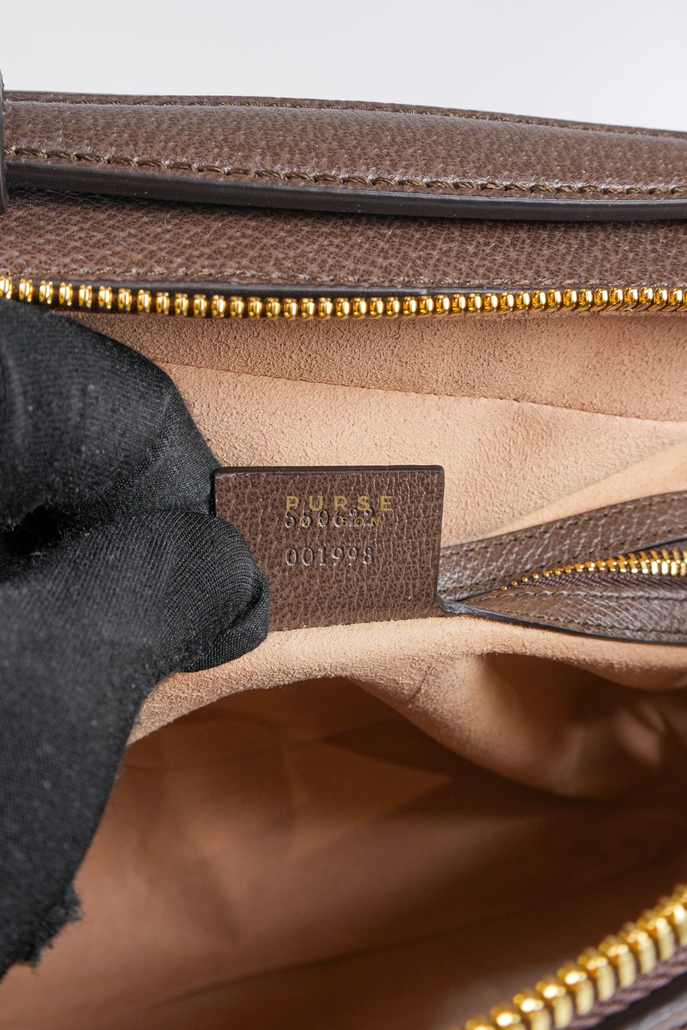 Ophidia GG Supreme Small Top Handle Shoulder Bag in Brown Monogram Web & Gold Hardware | Purse Maison Luxury Bags Shop