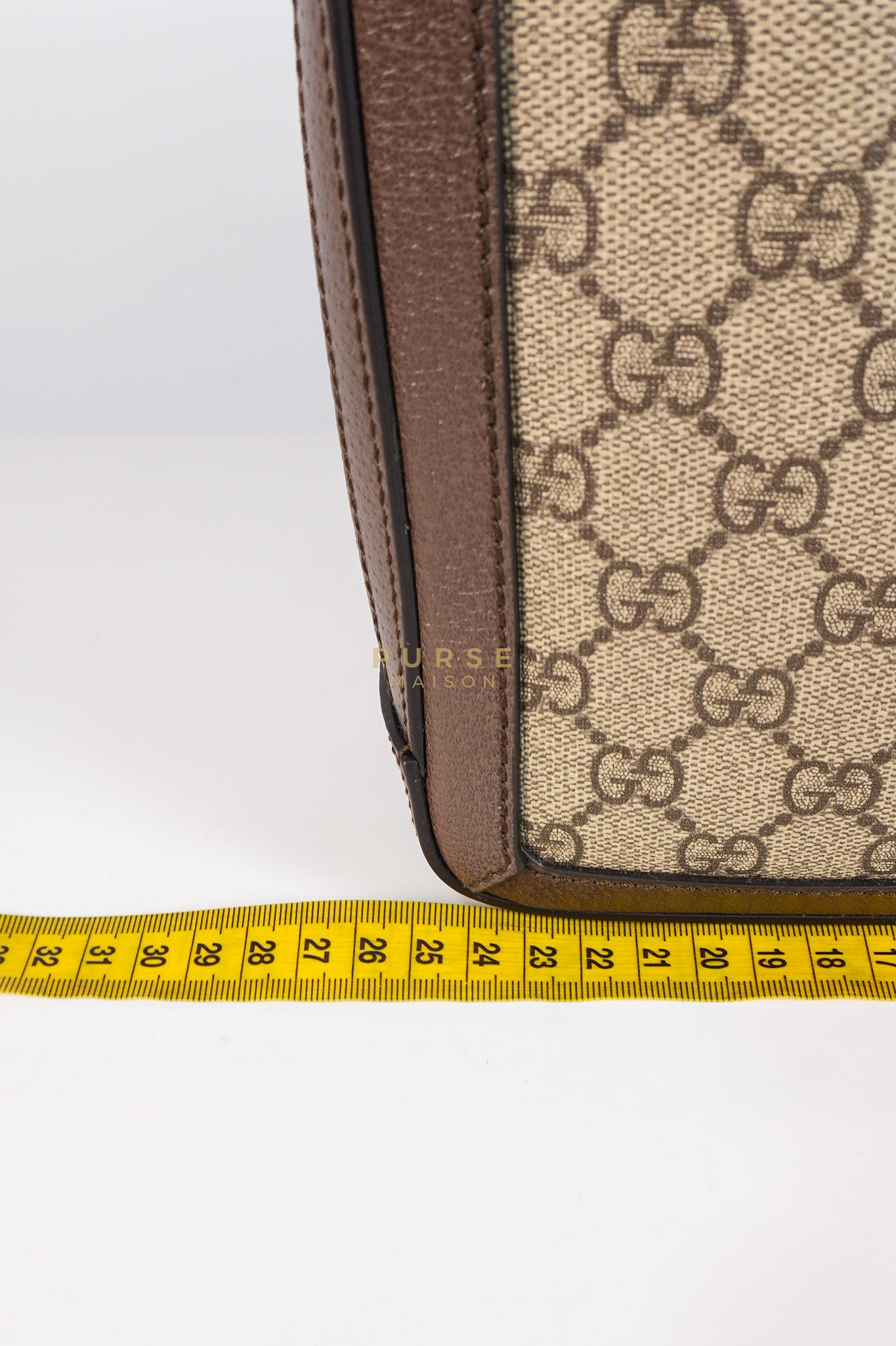 Ophidia GG Supreme Small Top Handle Shoulder Bag in Brown Monogram Web & Gold Hardware | Purse Maison Luxury Bags Shop