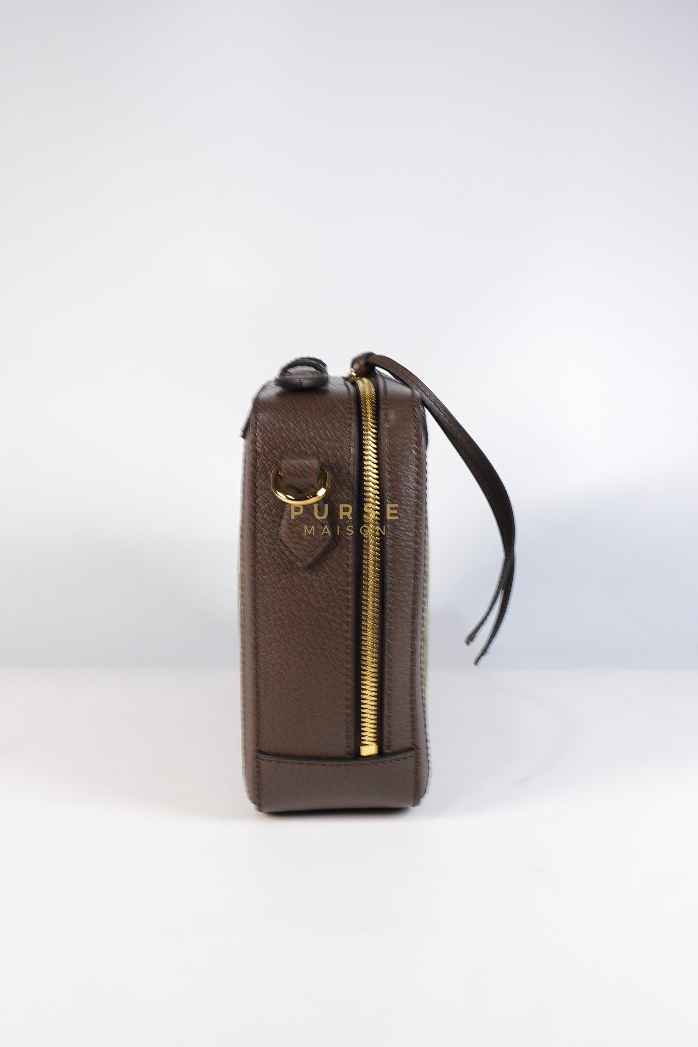 Ophidia GG Supreme Small Top Handle Shoulder Bag in Brown Monogram Web & Gold Hardware | Purse Maison Luxury Bags Shop